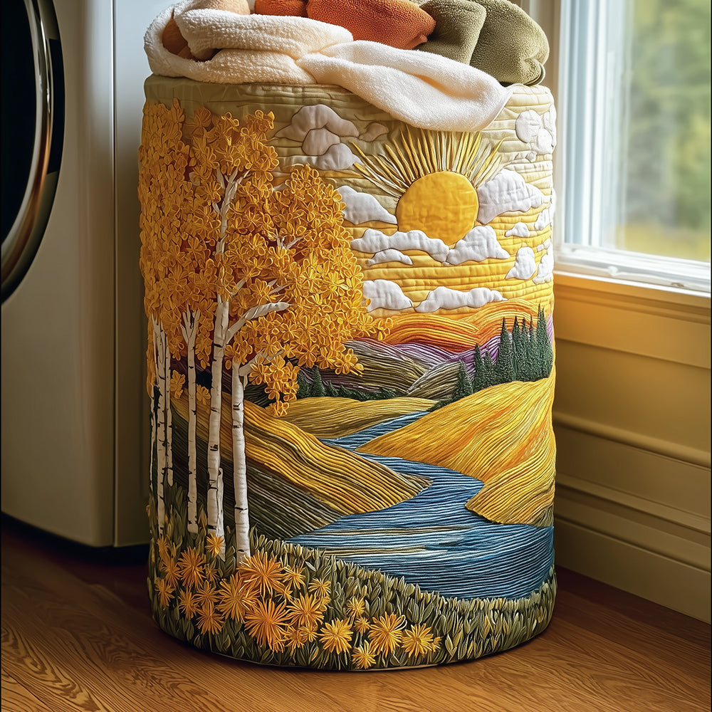 Birch Breeze Quilted Laundry Basket Thoughtful Housewarming Gift