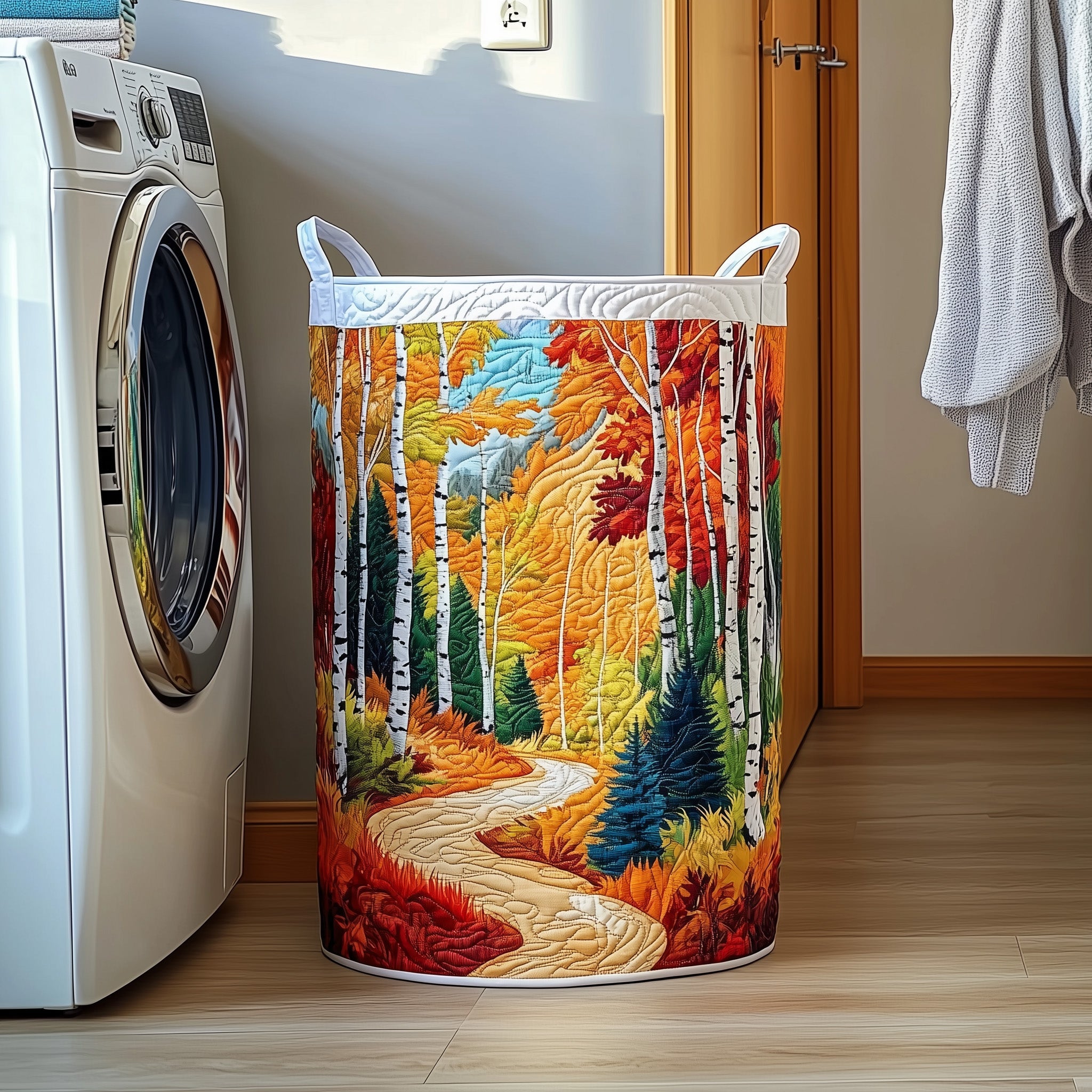 Birch Forest Quilted Laundry Basket Foldable Basket Storage Best Gifts For Mom