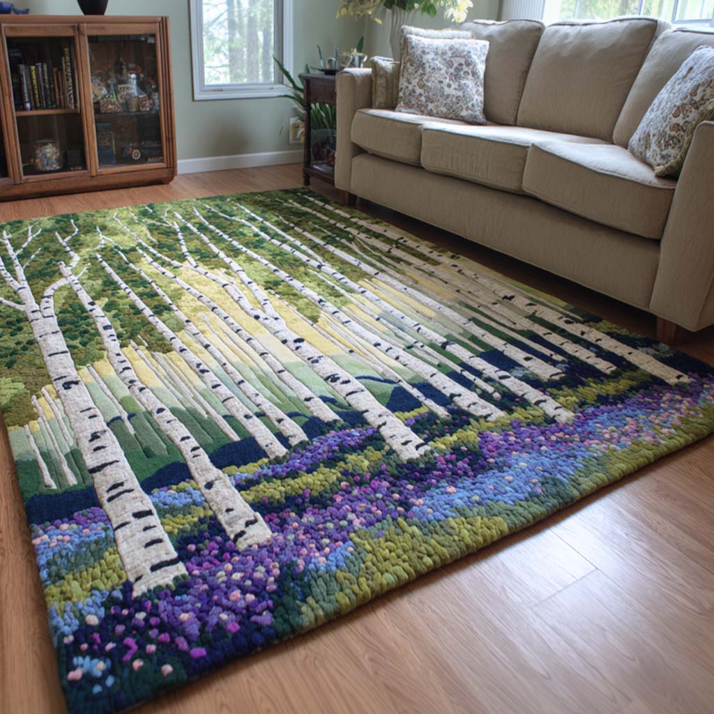 Birch Meadow Area Rug Foyer Christmas Decor Forest Gift Shop