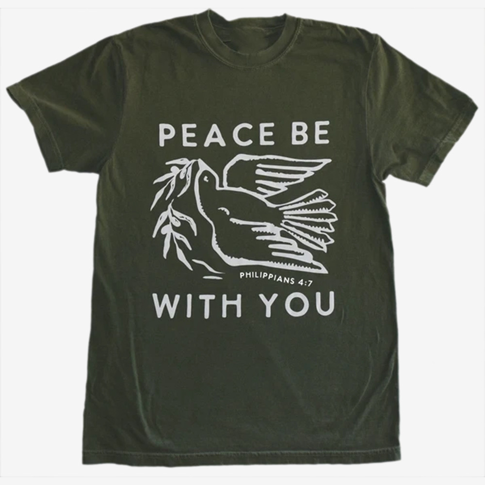 Bird Peace Be With You T-Shirt Bible Inspired Clothes Christian Spiritual Gifts