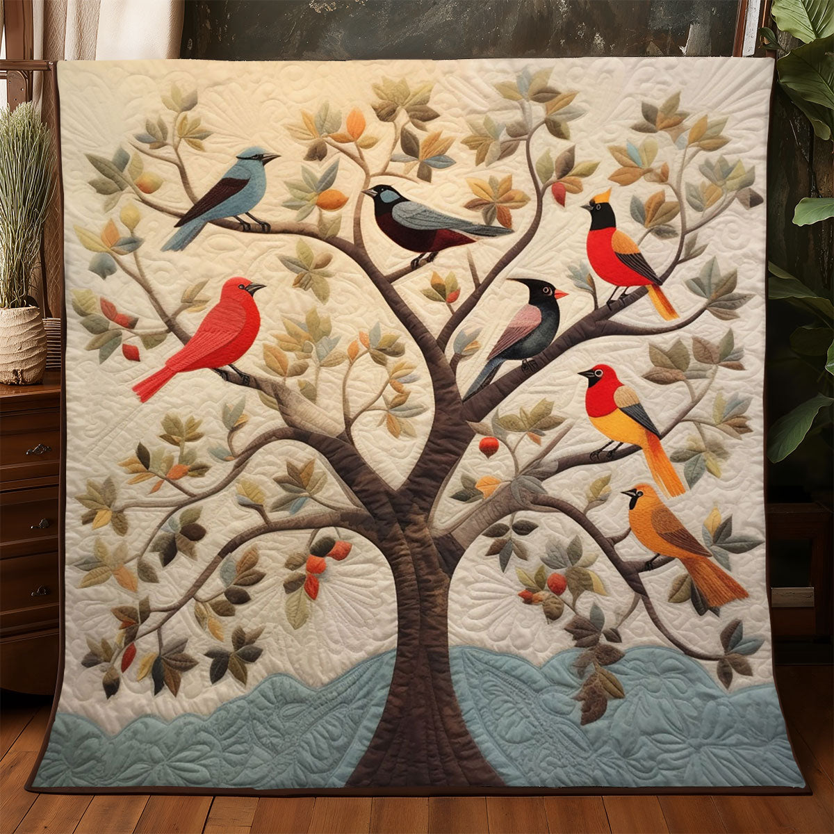 Bird Quilt Blanket Sofa Throws Son To Mother Christmas Gifts