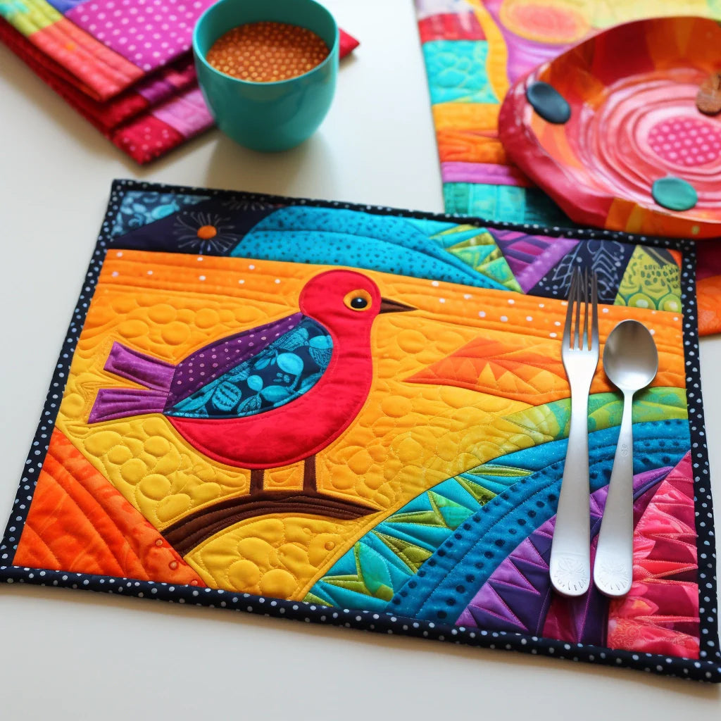 Bird Quilted Placemat Placemats For Round Table Retirement Gift Ideas For Men
