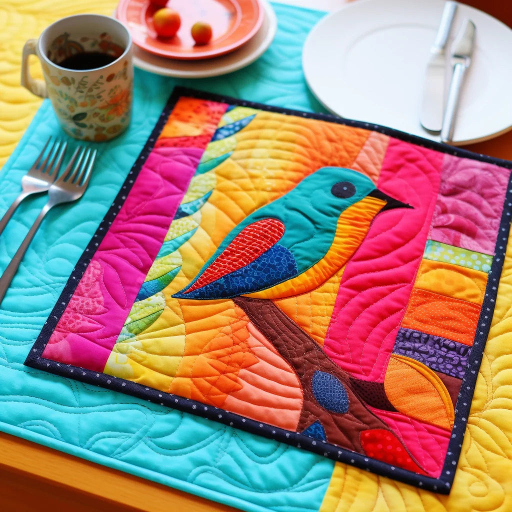 Bird Quilted Placemat Washable Placemats Birthday Gifts For Bird Lovers