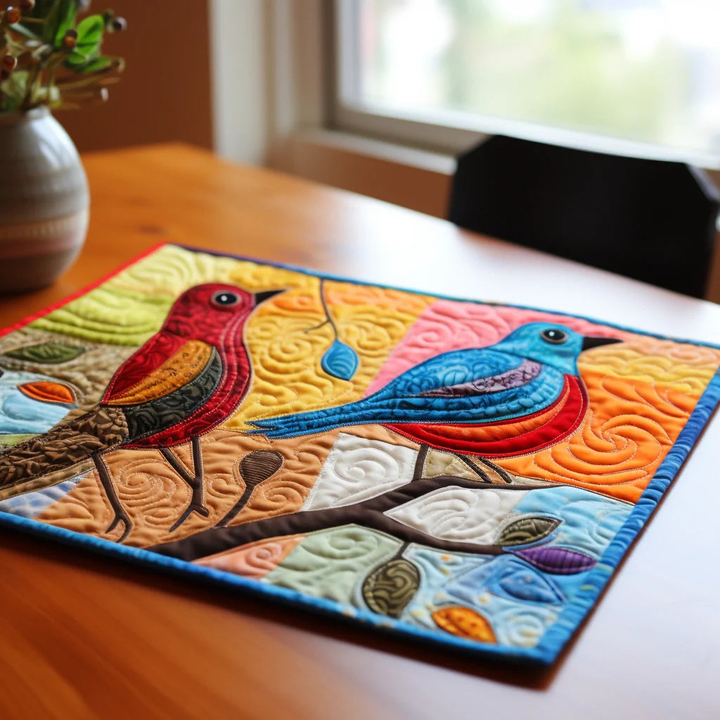 Bird Quilted Placemat Washable Placemats Father's Day Gifts For Husband