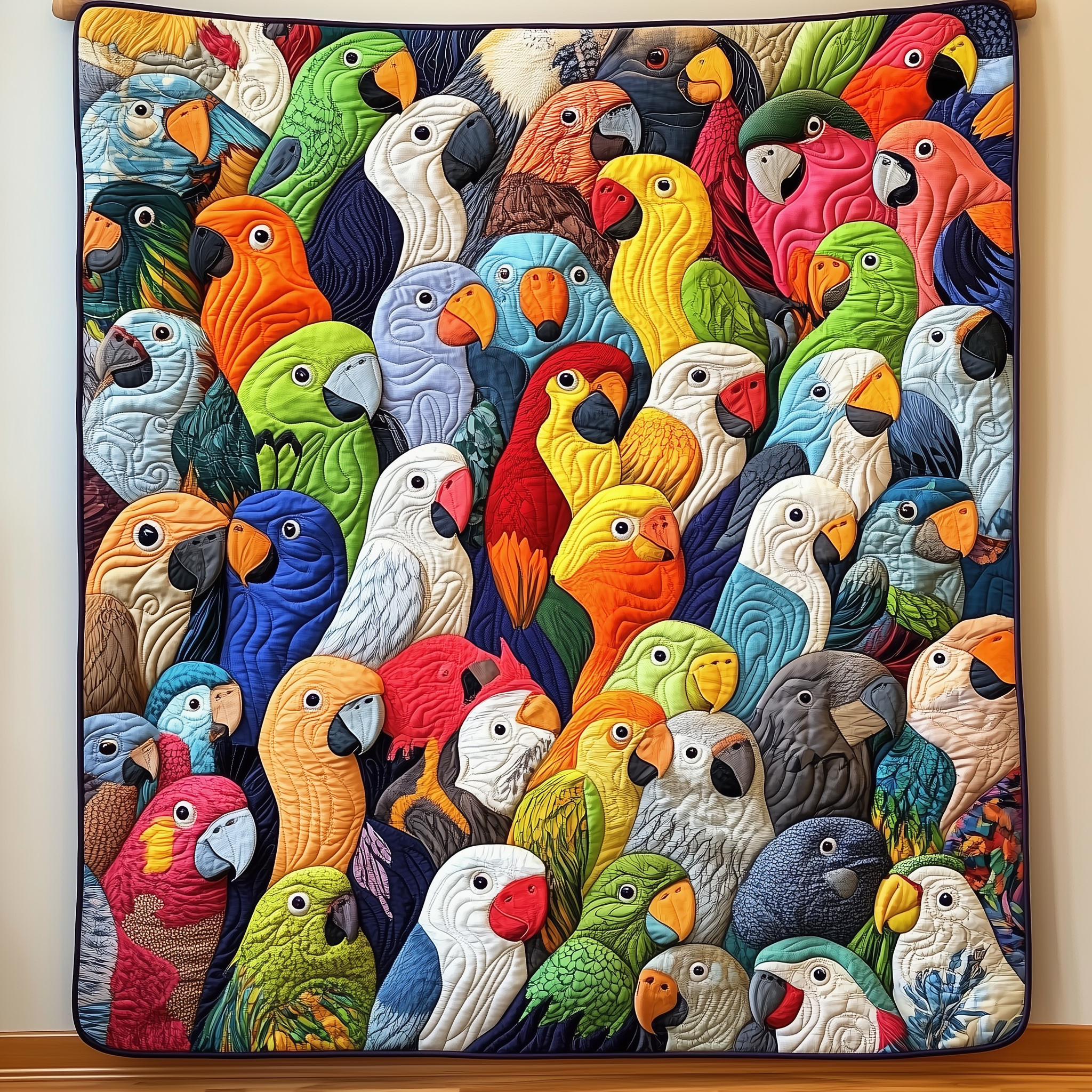 Bird Wildlife Nature Theme Design Quilted Blanket Modern Colorful Bird Gift Ideas For Bird Lovers