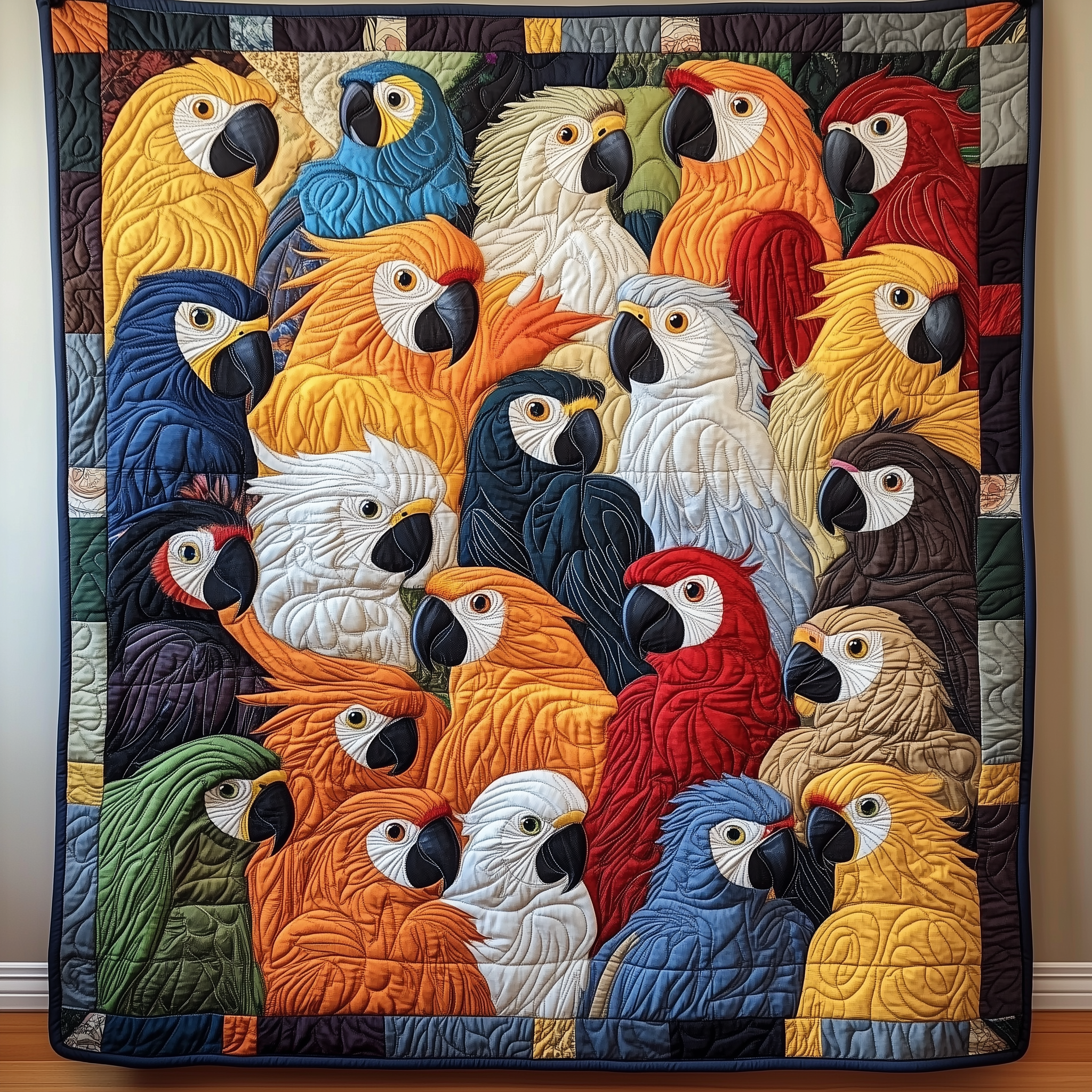Bird Wildlife Nature Theme Garden Quilted Blanket Colorful Animal Gifts For Bird Lovers