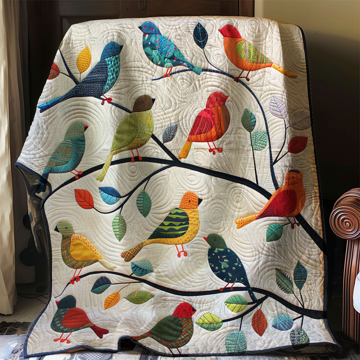 Birds Quilt Blanket Throw Blankets For Couch Mother's Day Gift Ideas For Wife