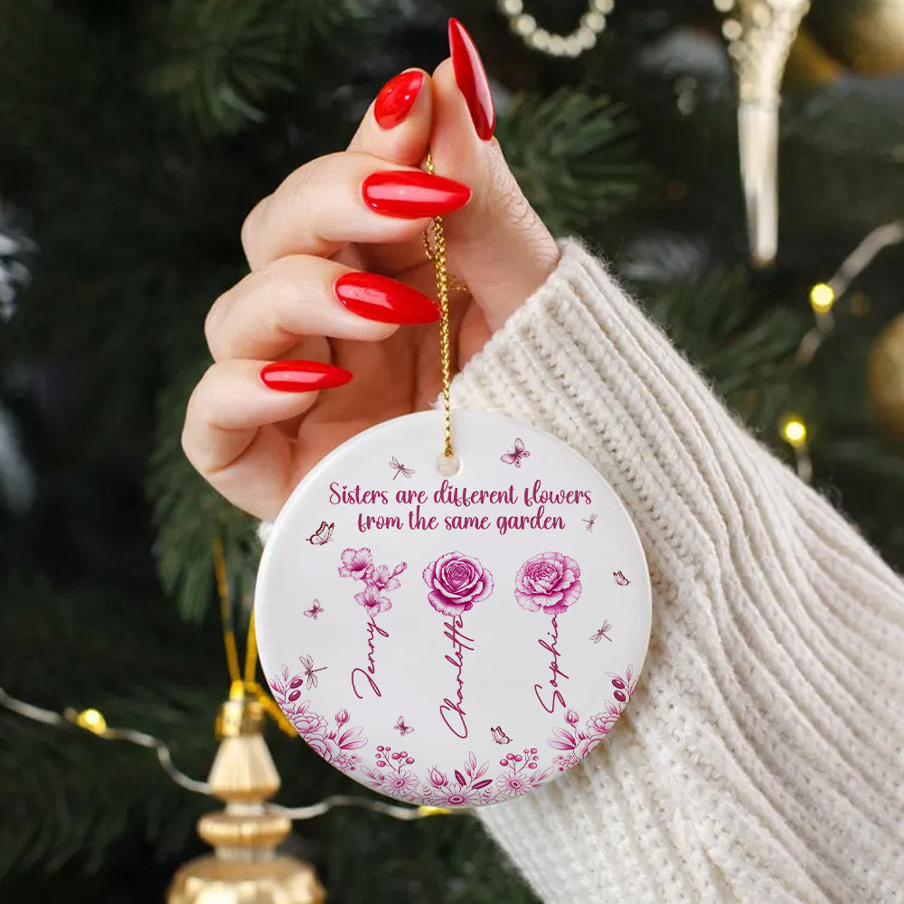Birth Month Flowers Personalized Gifts For Besties Christmas Ceramic Ornament - Festive Holiday Keepsake Gift Birth Month Flowers Personalized Gifts For Besties Christmas Ceramic Ornament - Festive Holiday Keepsake Gift