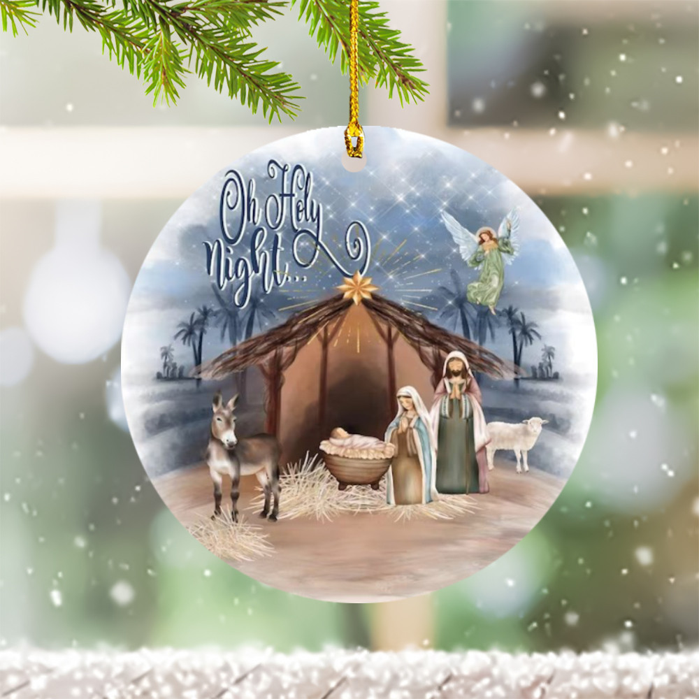 Birth Of Jesus Ornament 2024 Religious Christmas Ornament Oh Holy Night