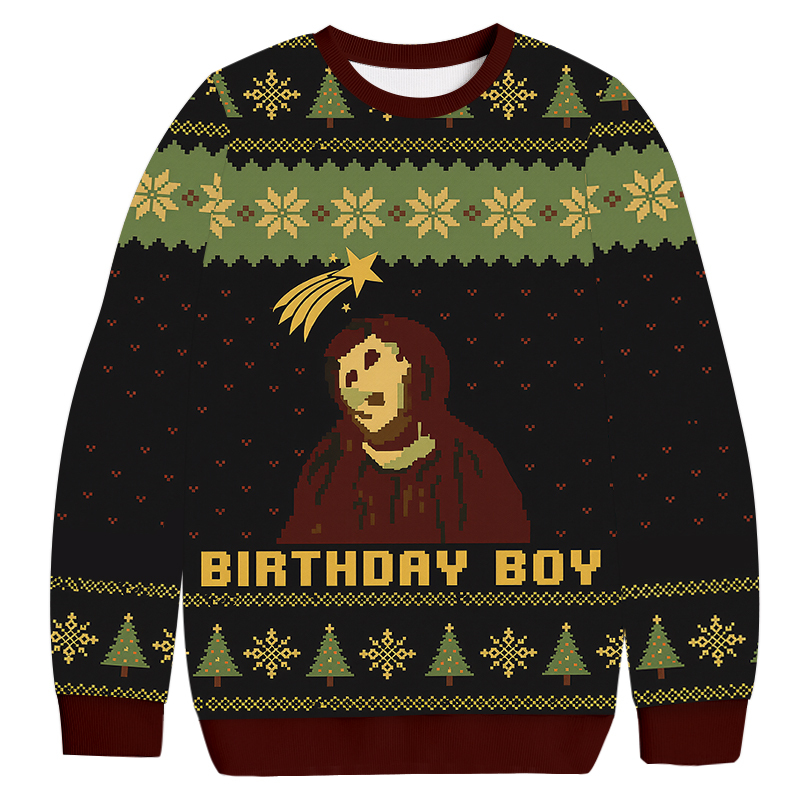 Birthday Boy Christmas Ugly Sweatshirt Christmas Party Novelty Sweater Gift Ideas
