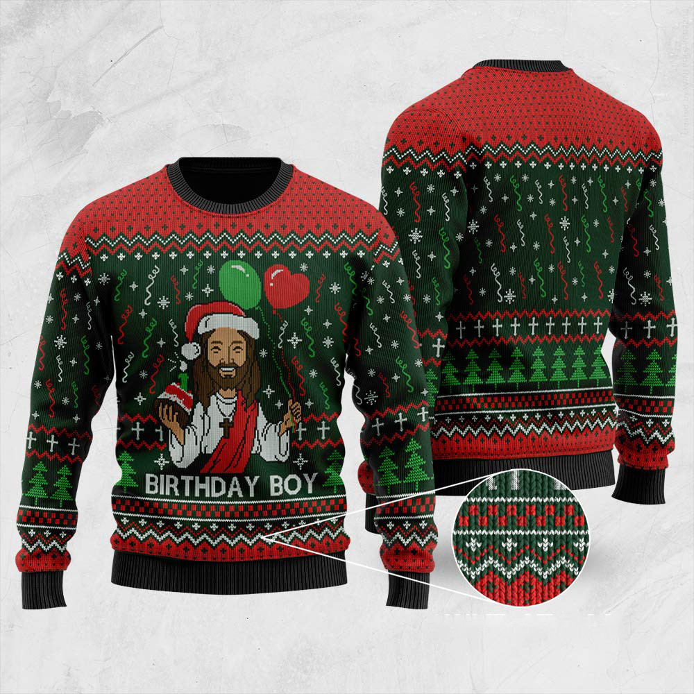 Birthday Boy Ugly Christmas Sweater Men Women Christmas Sweater Lovely Christmas Sweater Gift for Mom or Grandma