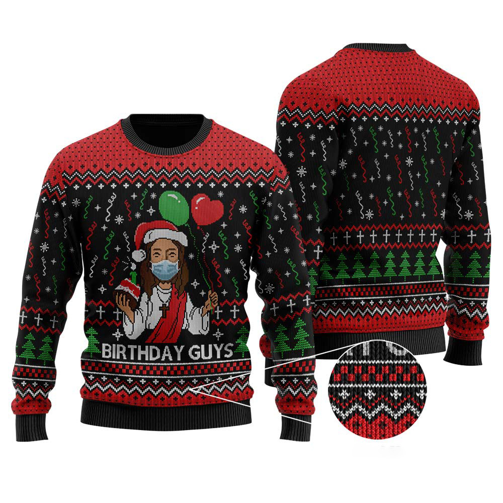 Birthday Guys Funny Ugly Sweater Christmas Gift For Him Her Trendy Winter Sweatshirt for Cozy Moments