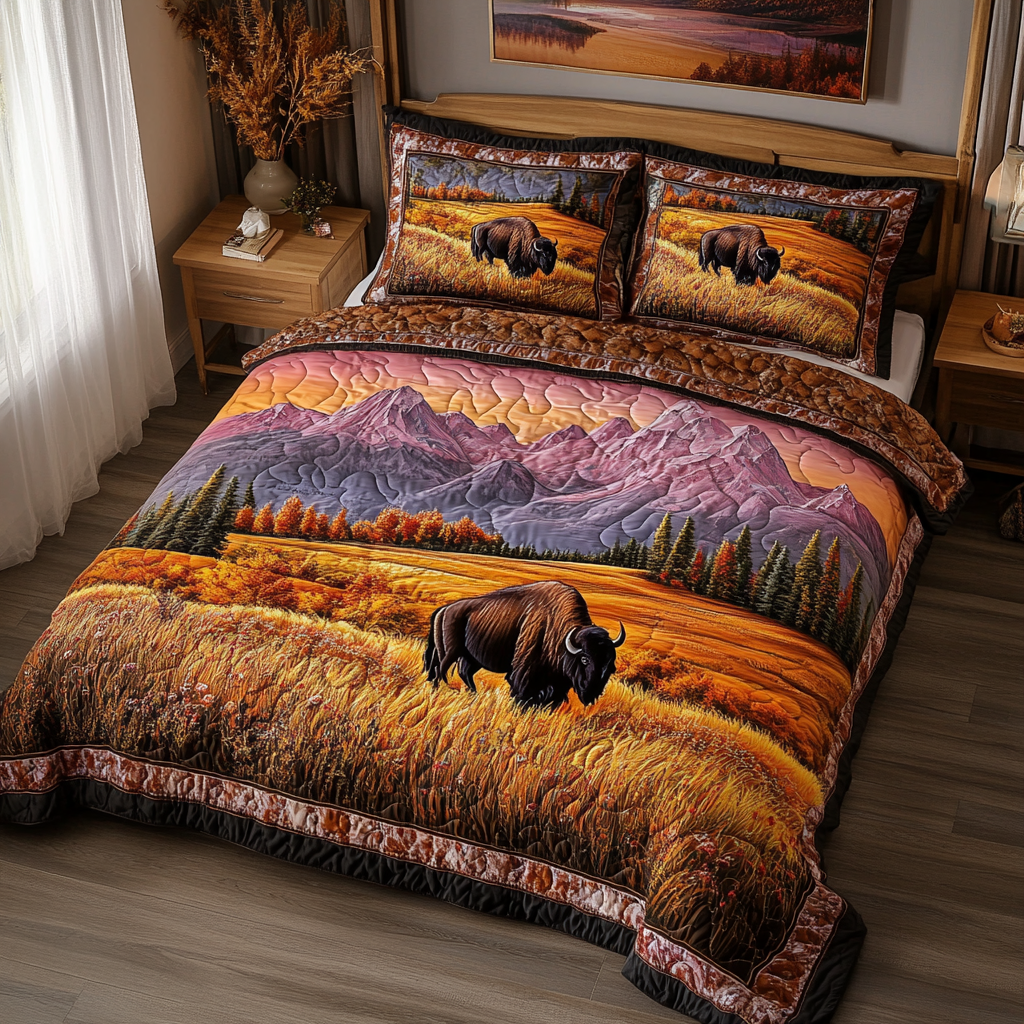 Bison Creek Quilted Bedding Set Best Bedspread Set Best BisonThemed Gifts