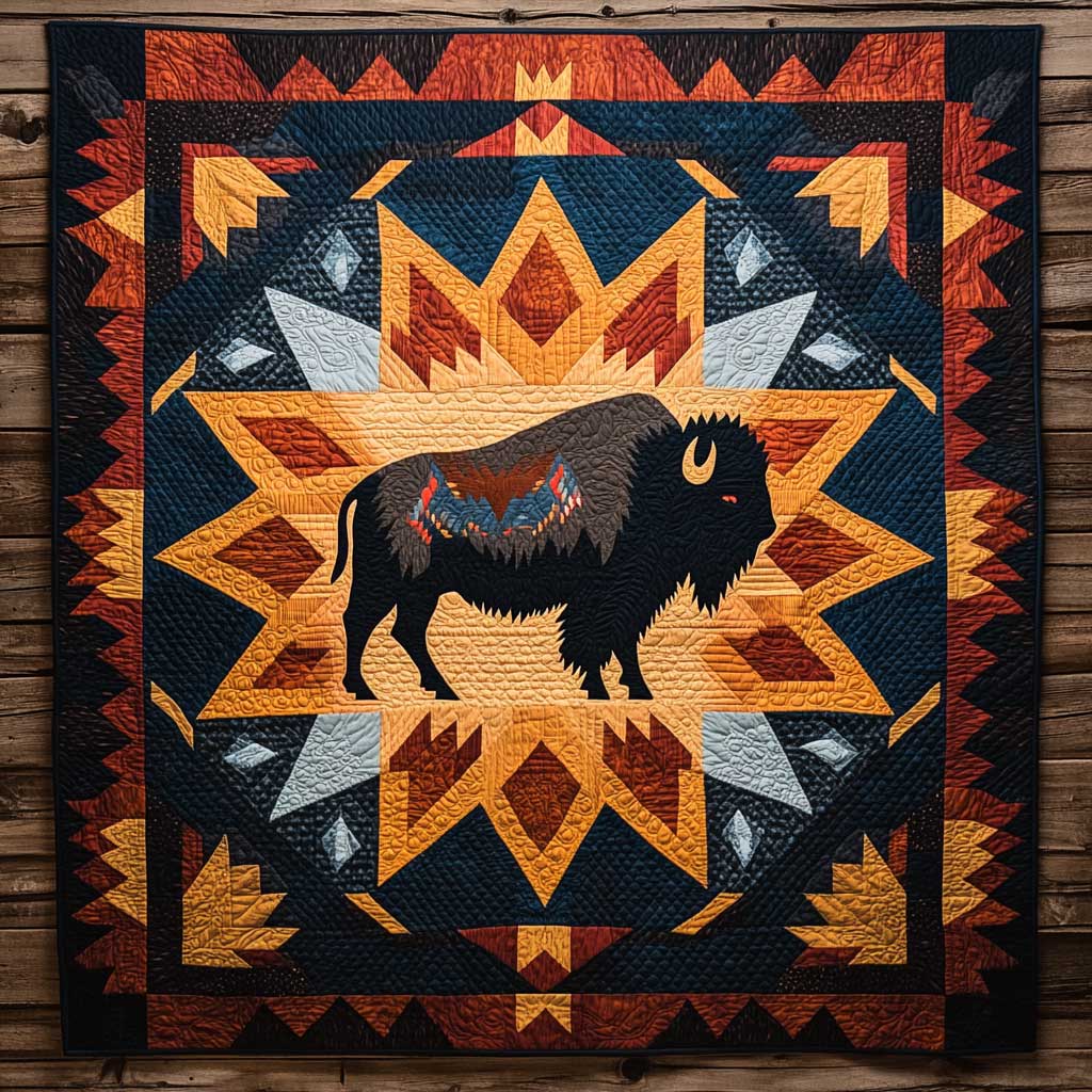 Bison Nation Quilted Blanket Queen Size Blanket Xmas Gifts For Aunts And Uncles