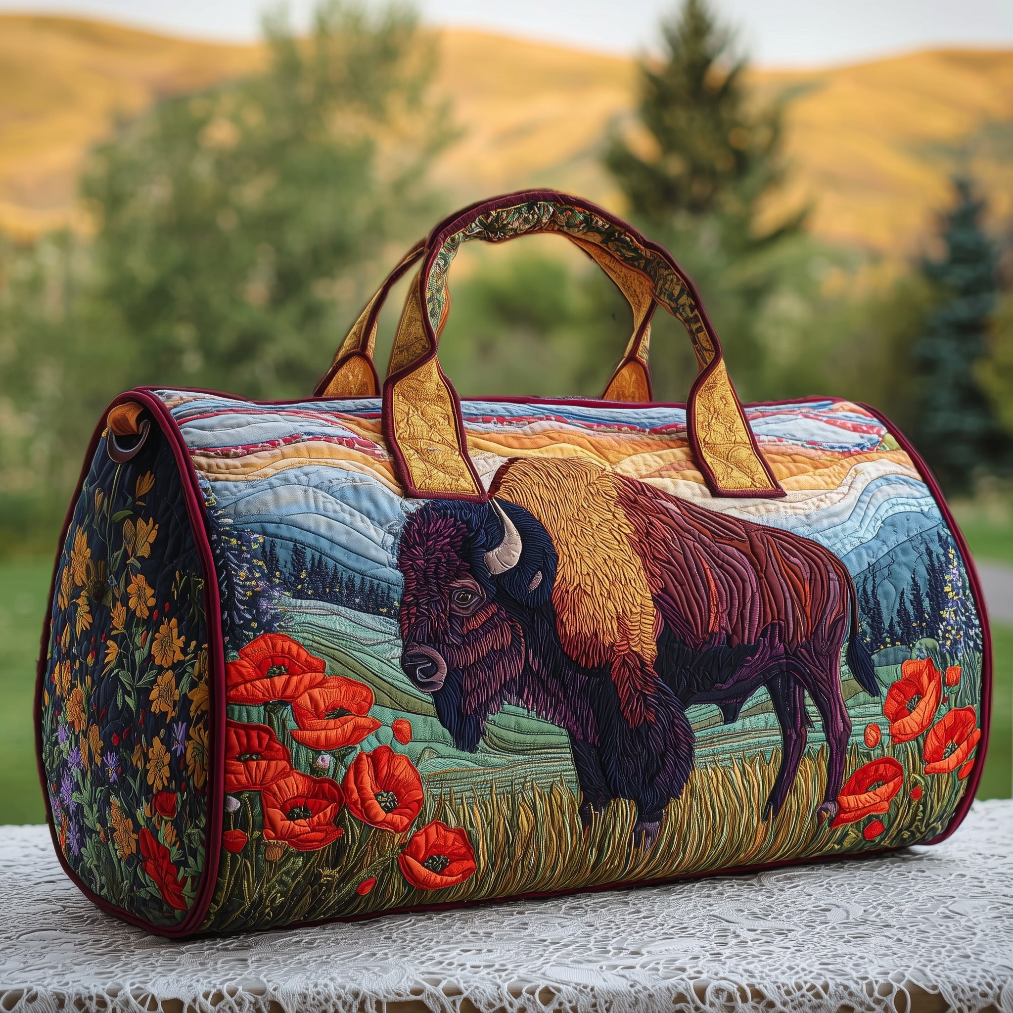 Bison Quilted Duffle Bag Anniversary Gift Idea