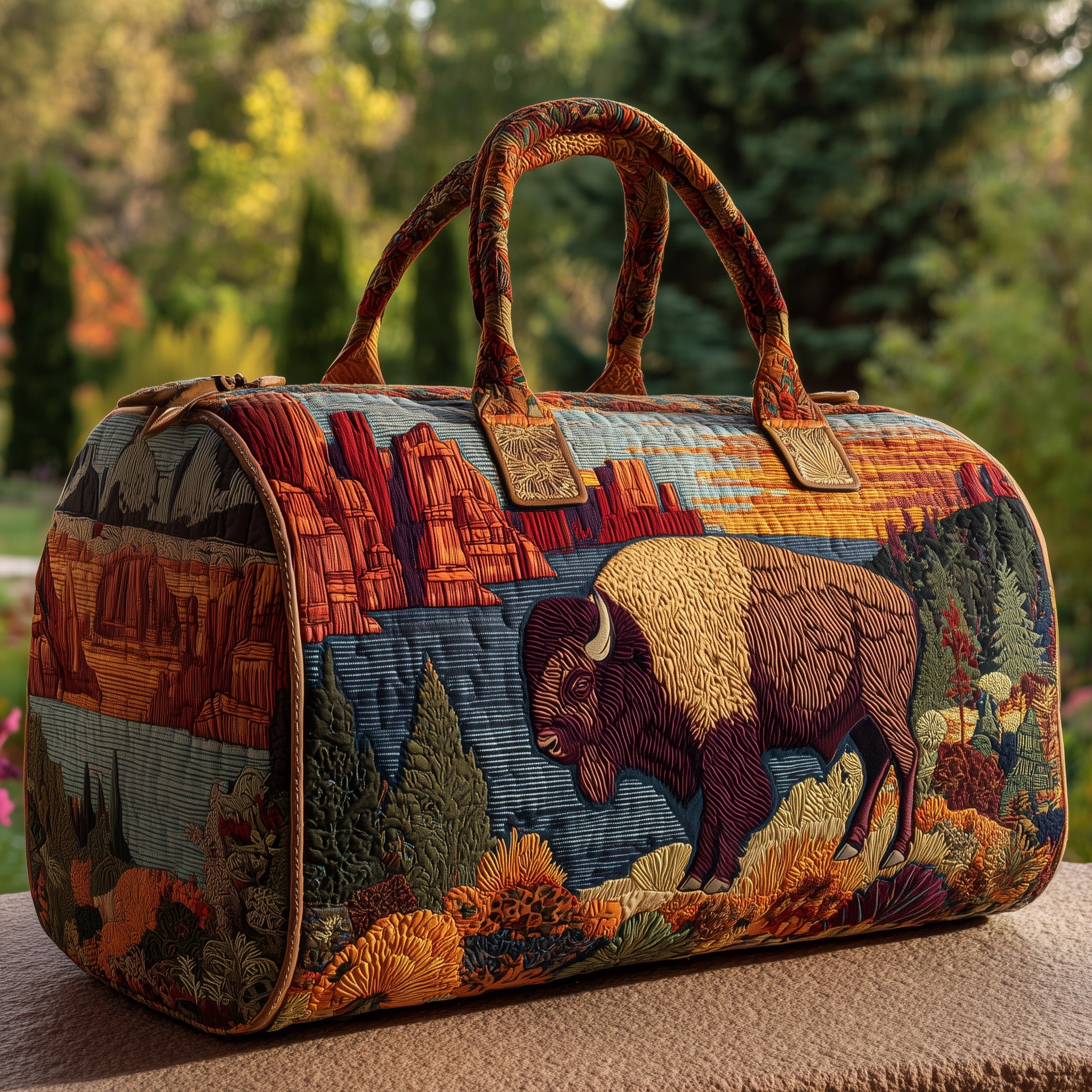 Bison Quilted Duffle Bag Birthday Gift Idea