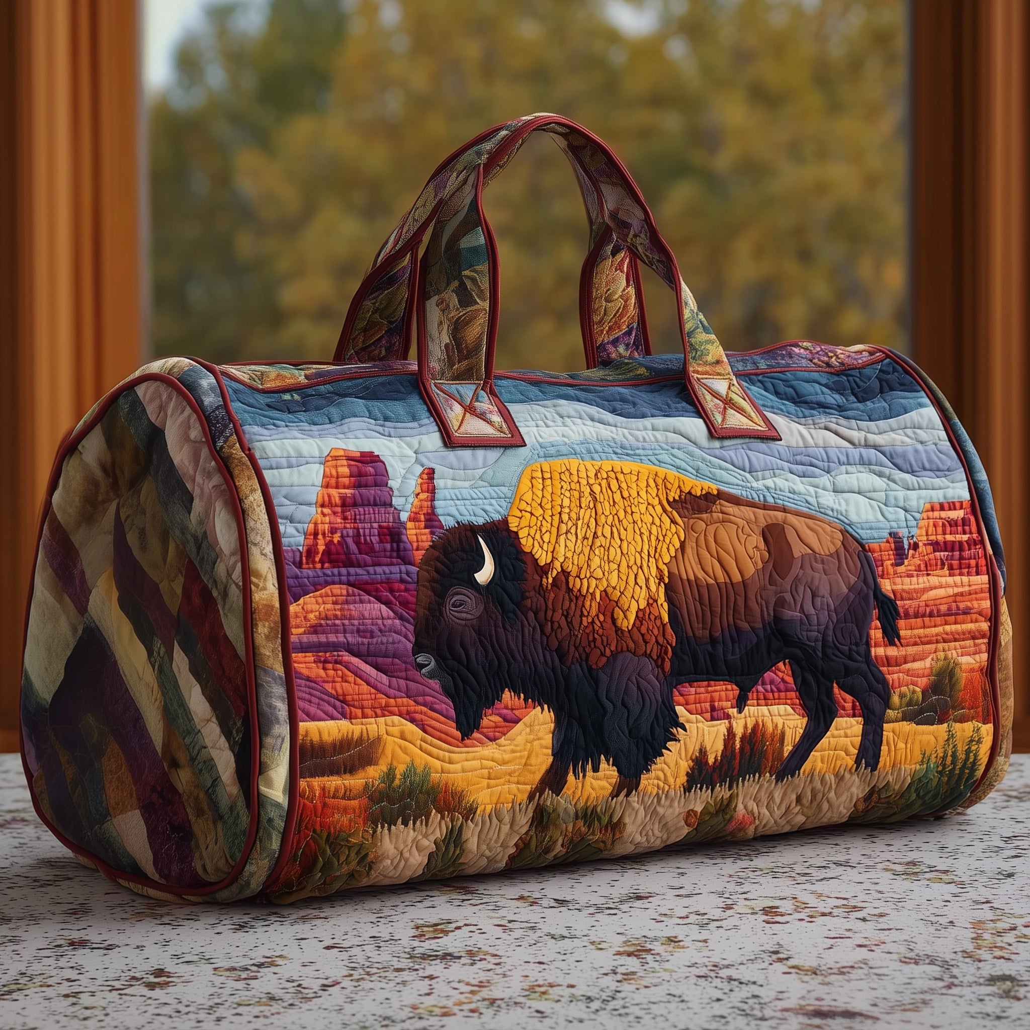 Bison Quilted Duffle Bag Fall Gift Choice