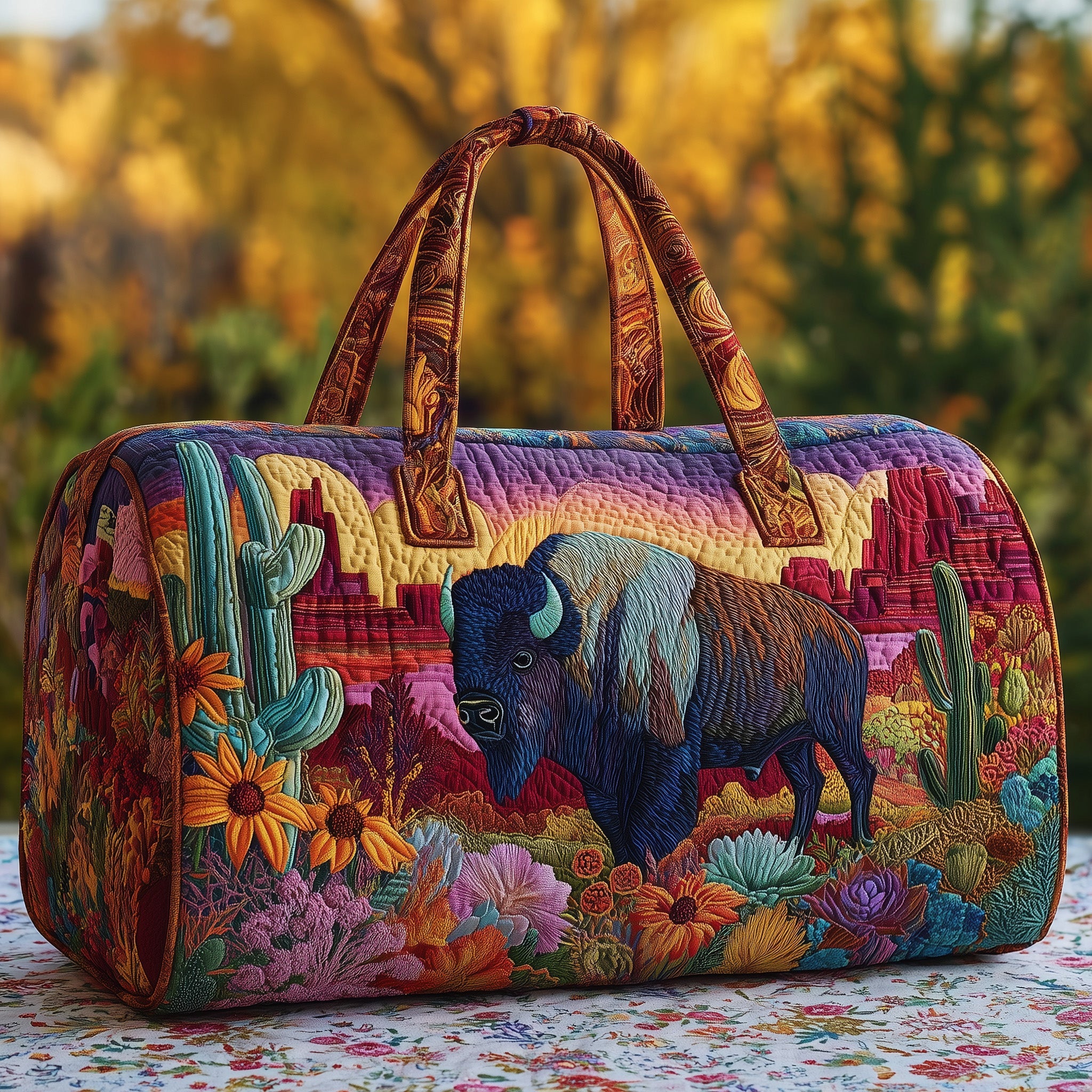 Bison Quilted Duffle Bag Gift For Dad