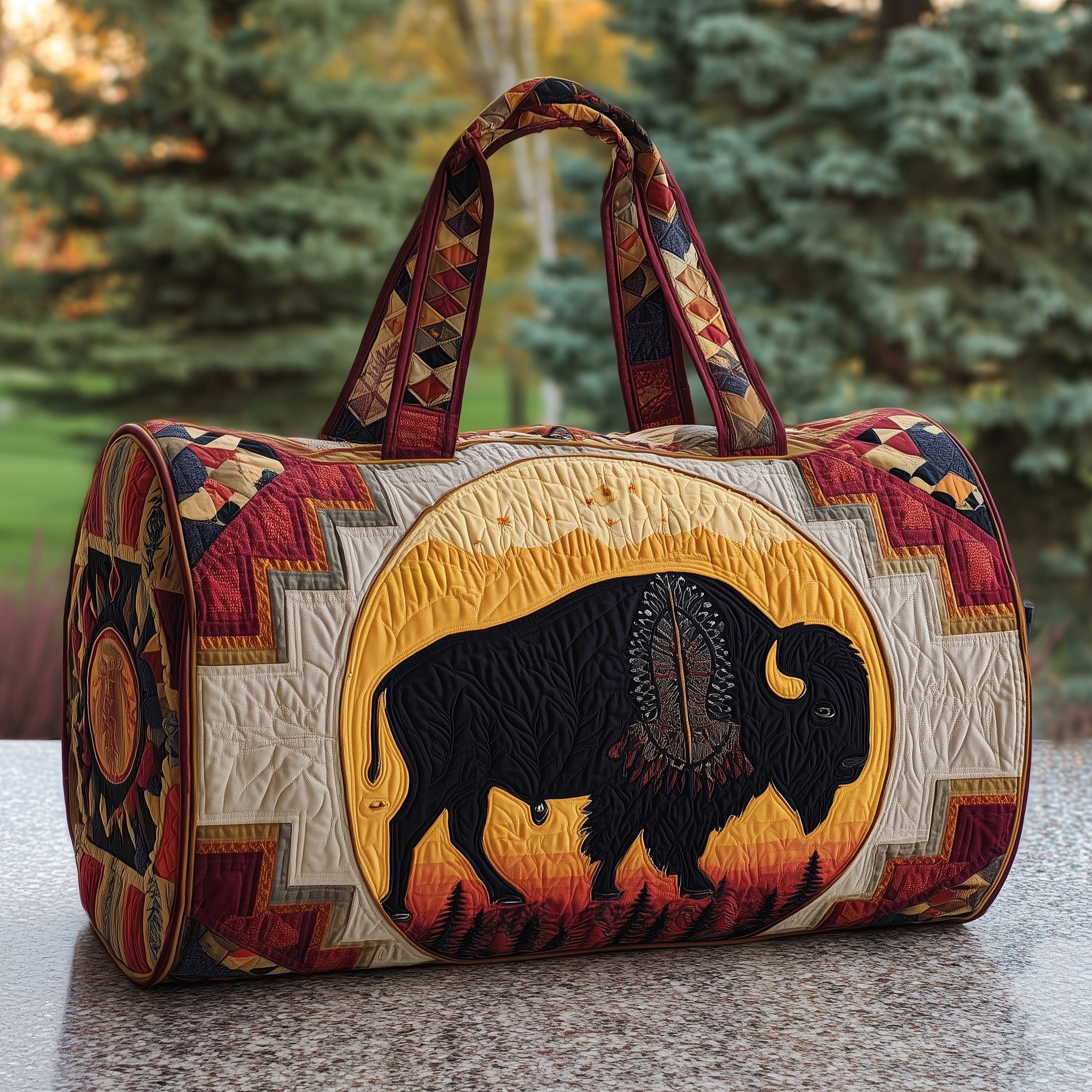 Bison Quilted Duffle Bag Gift For Her