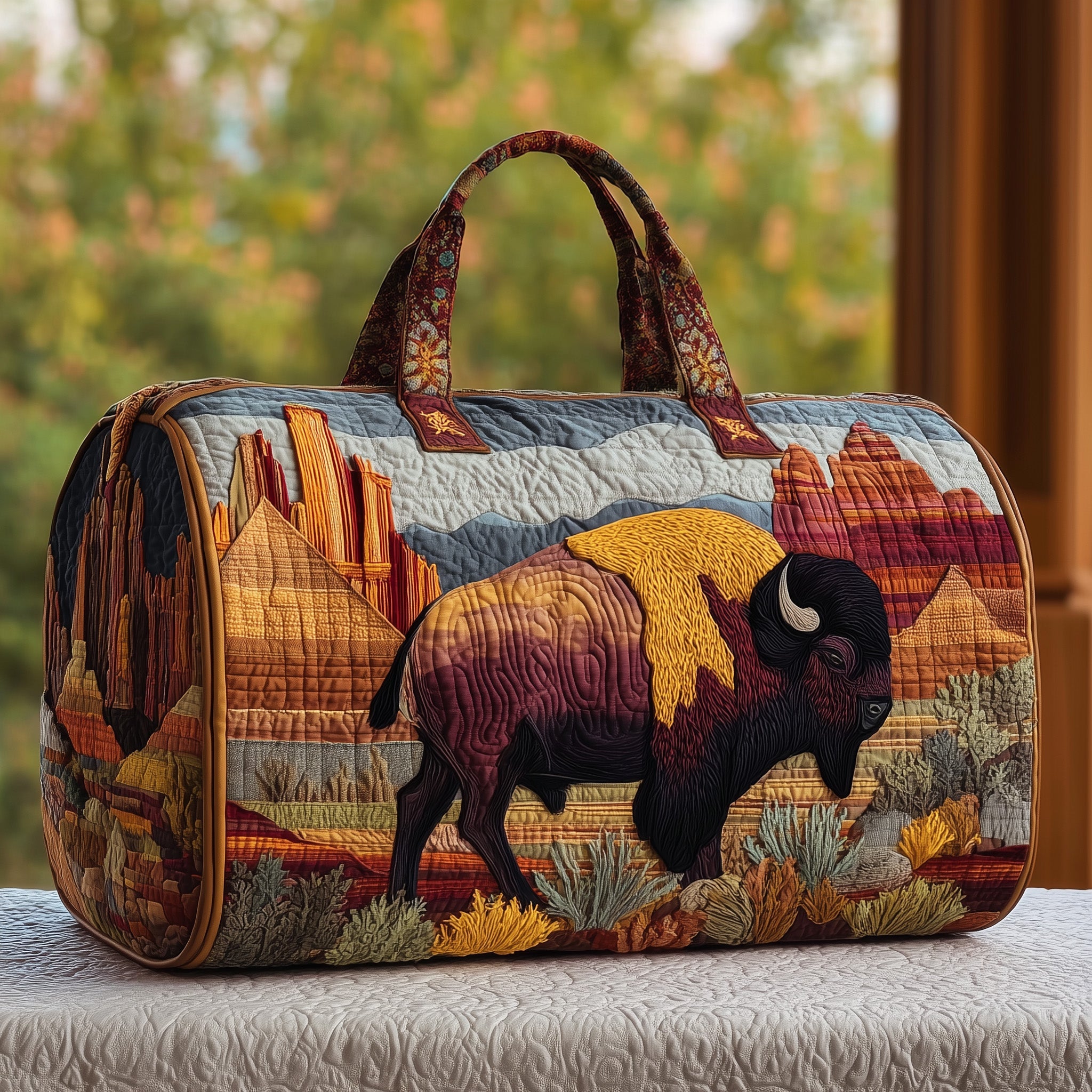 Bison Quilted Duffle Bag Gift For Mom