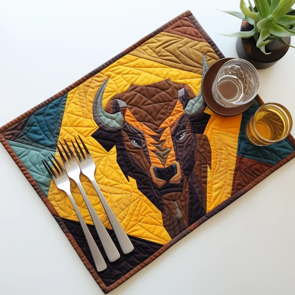 Bison Quilted Placemat Cute Placemats Father's Day Presents For Son