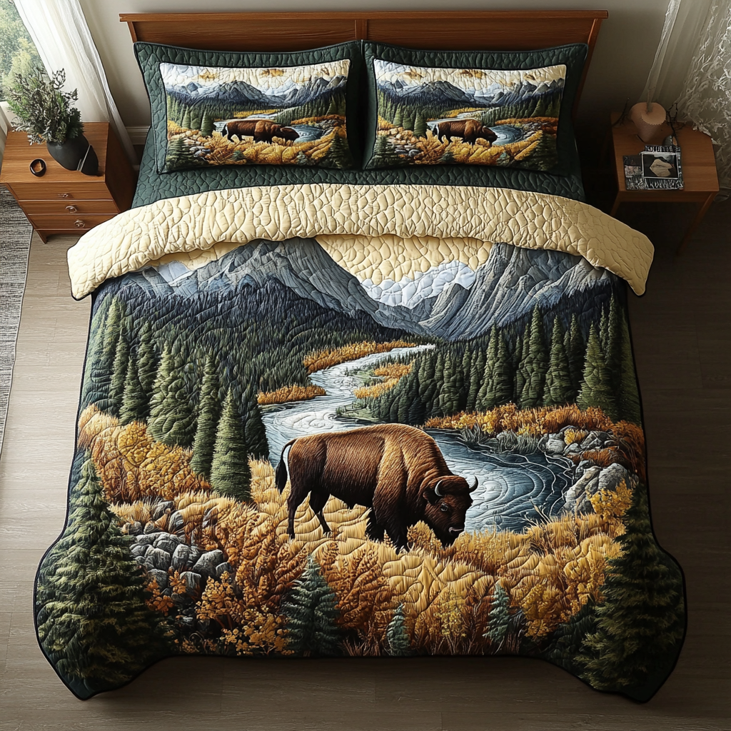 Bison Valley Quilted Bedding Set Bedroom Decor Ideas Bison Unique Presents
