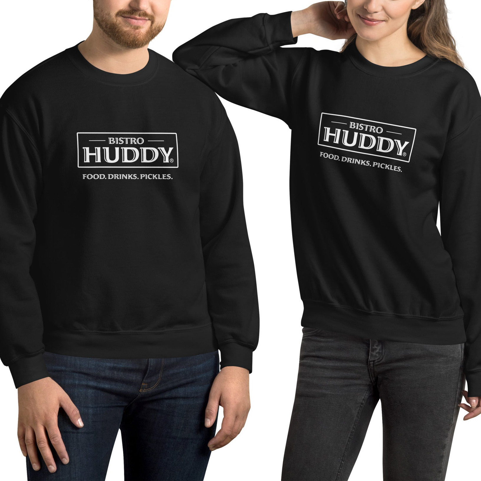 Bistro Huddy BH Logo Food Drinks Pickles Sweatshirt Bistro Huddy Apparel Best Fan Gift