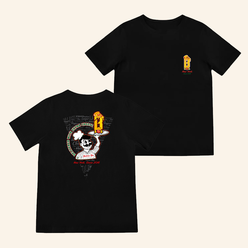 BL101 Merch Pizza Guy Black T-Shirt Delivered With Extra Cheese Shirt Gifts For Brothers