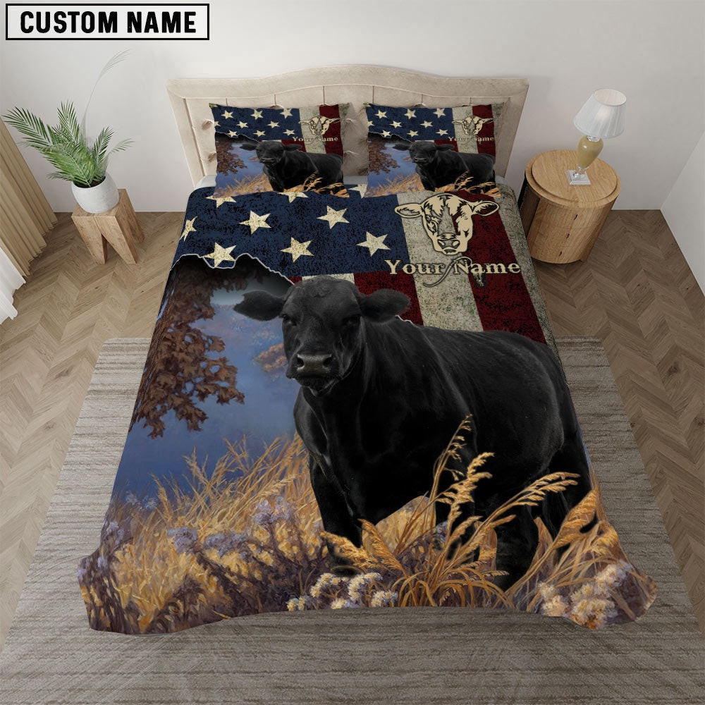 Black Angus America Customized Name Bedding Set Thoughtful Wedding Gifts