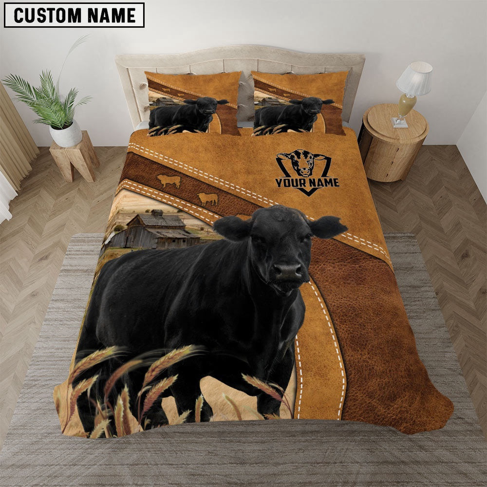 Black Angus Cattle Customized Bedding Set Thoughtful Wedding Gifts