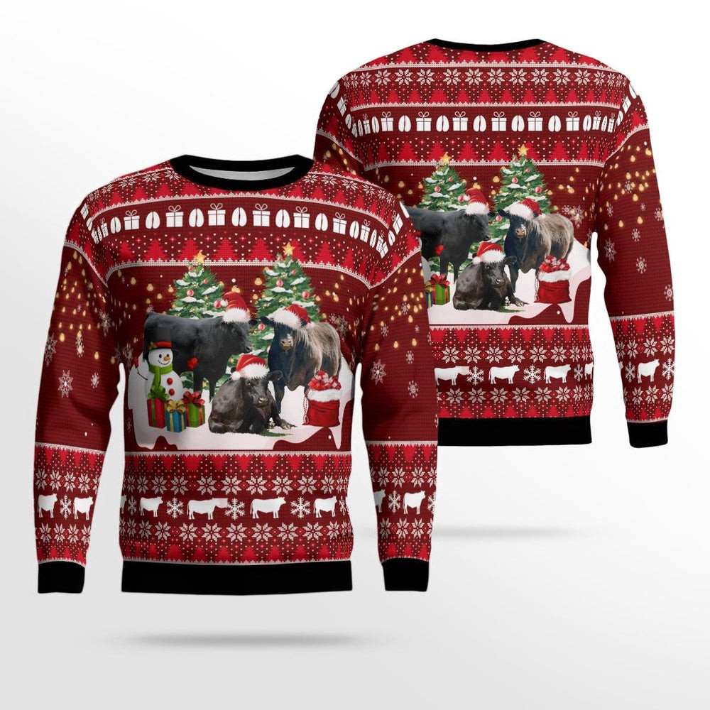 Black Angus Cattle Ugly Sweater Unisex Christmas Gift