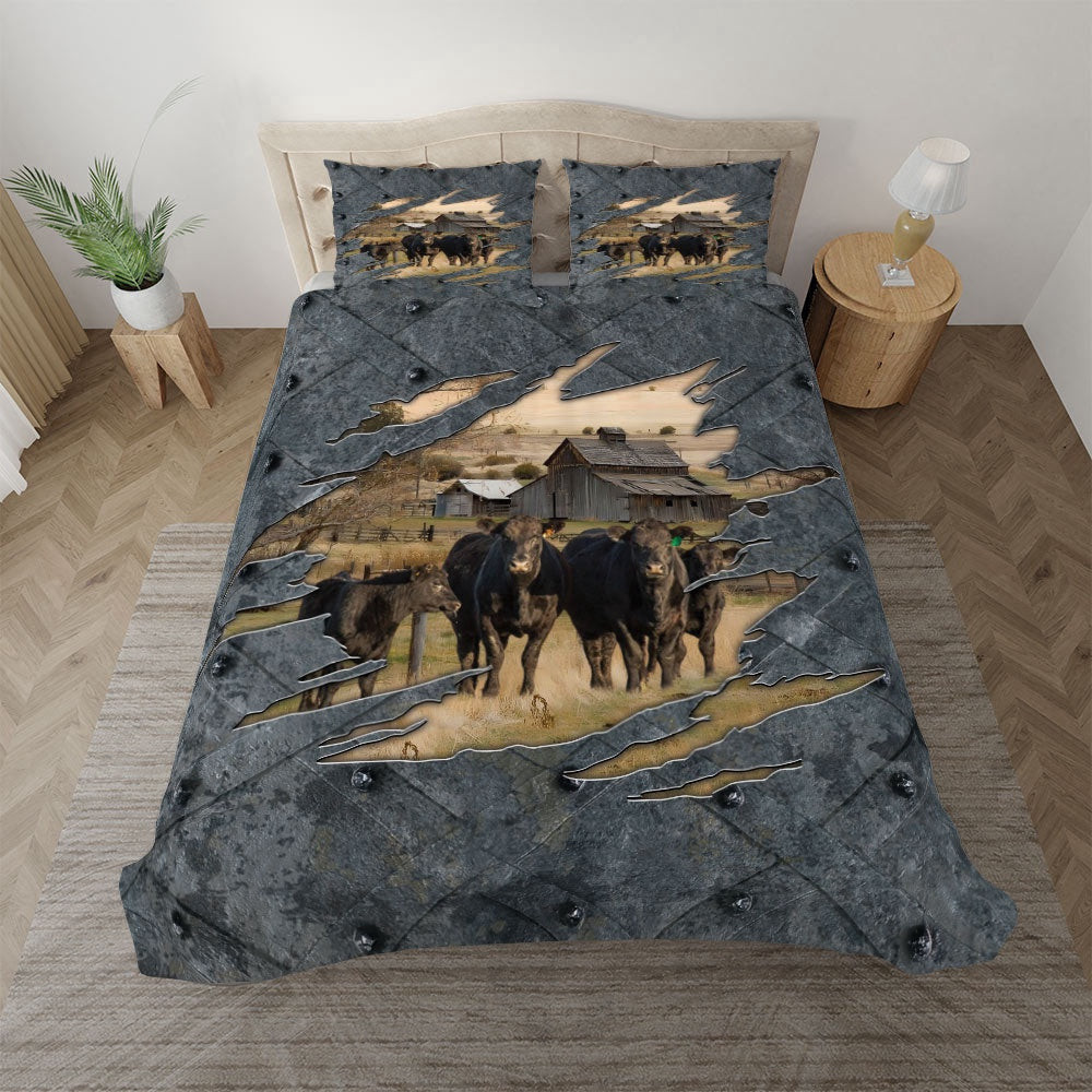 Black Angus On The Farm Customized Name Bedding Set Thoughtful Wedding Gifts
