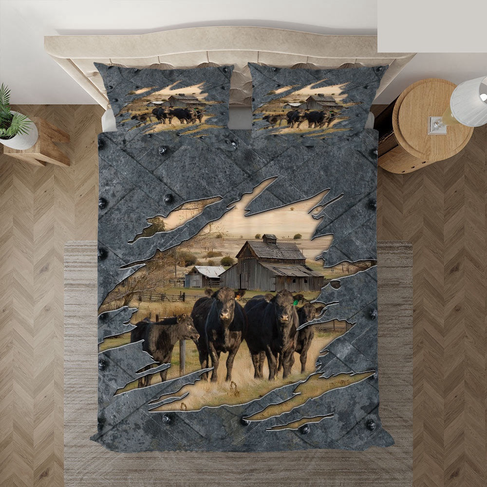 Black Angus On The Farm Customized Name Bedding Set Thoughtful Wedding Gifts