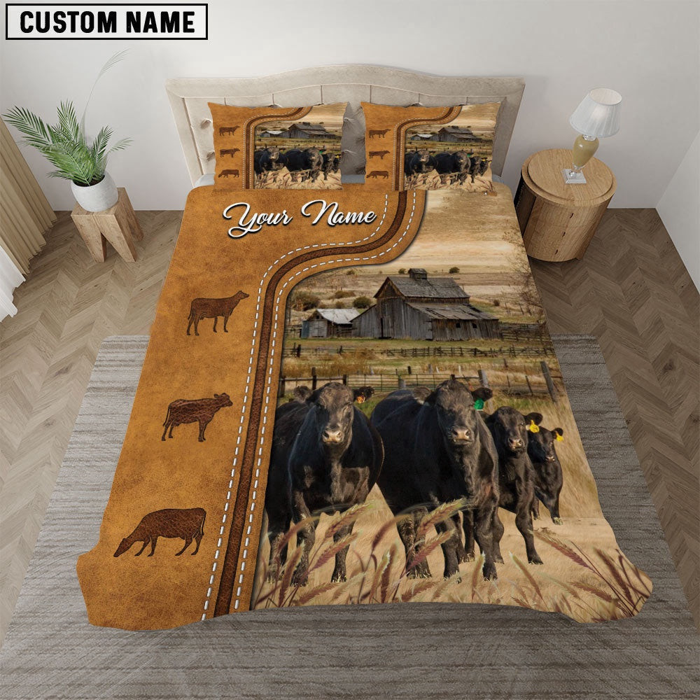 Black Angus On The Farm Personalized Name Bedding Set Thoughtful Wedding Gifts