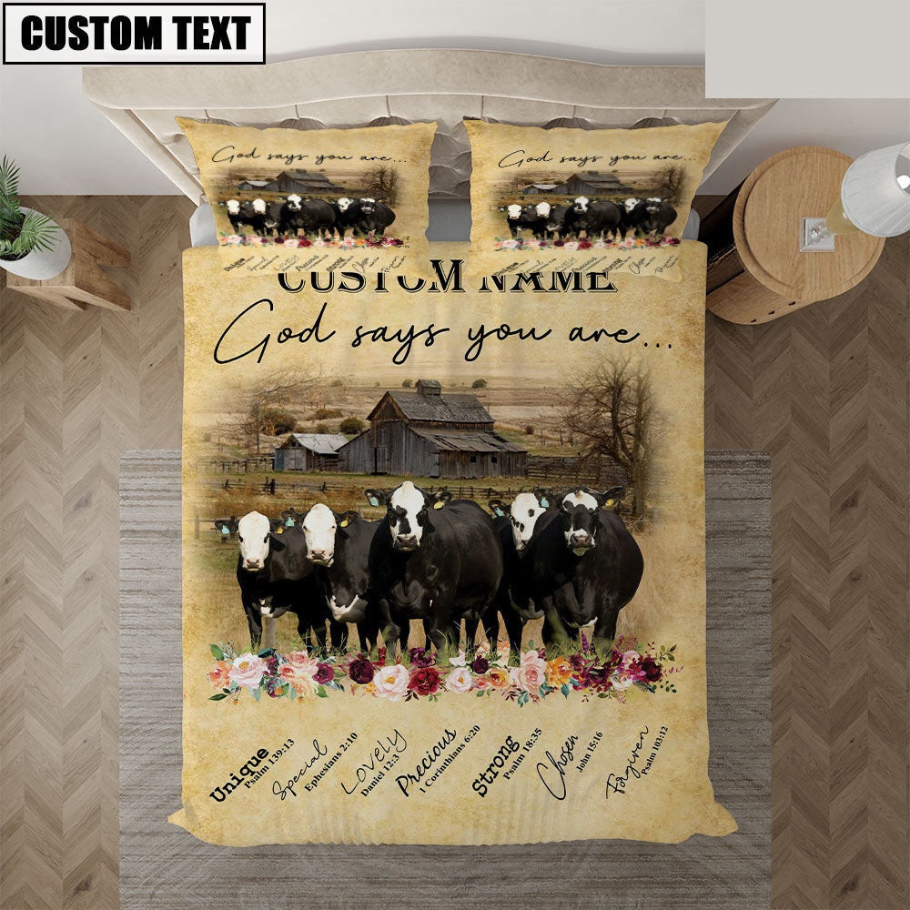 Black Baldy God Says You Are Custom Name Bedding Set Thoughtful Wedding Gifts