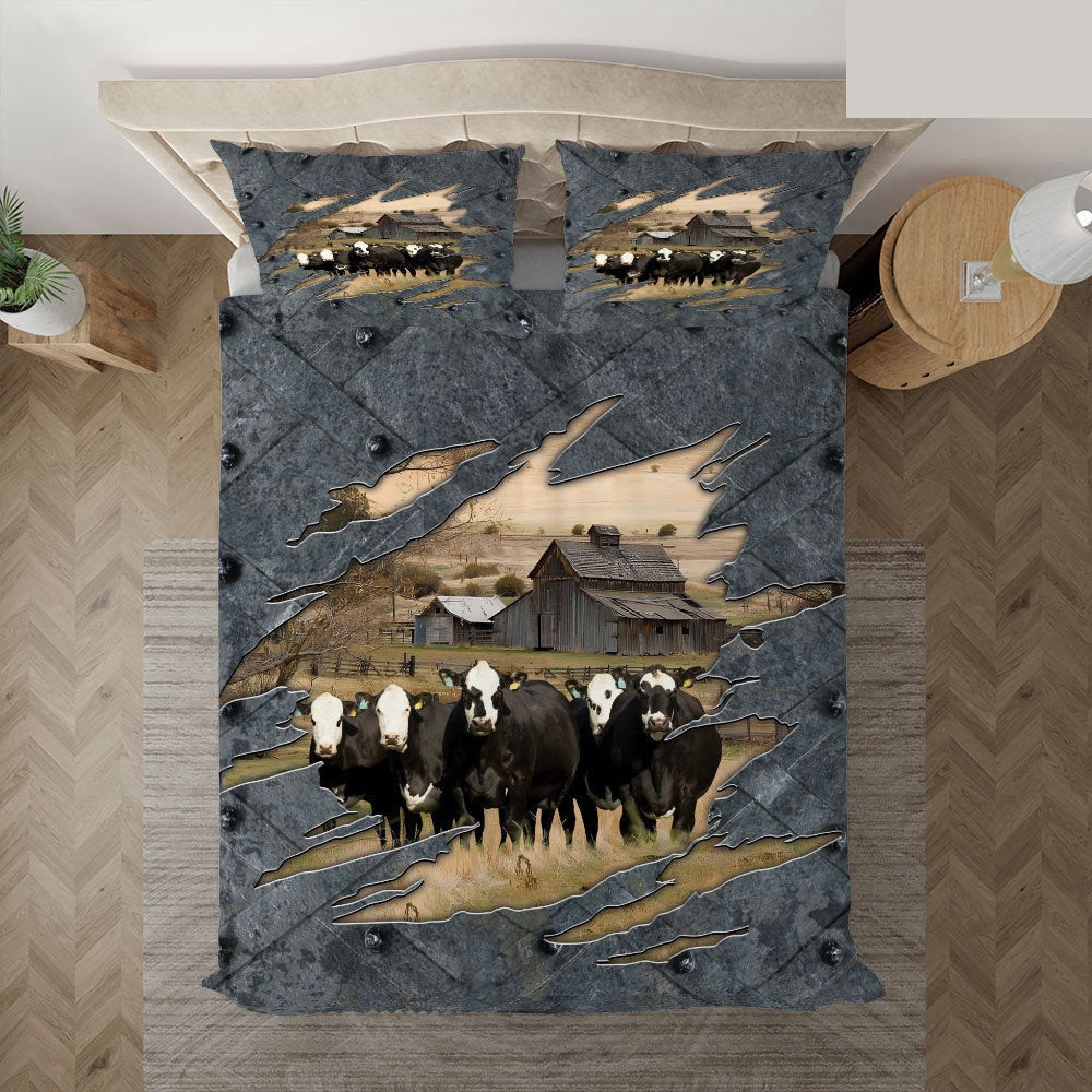 Black Baldy On The Farm Customized Name Bedding Set Thoughtful Wedding Gifts