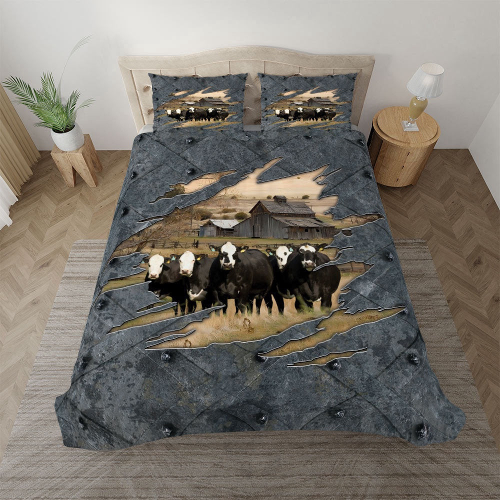 Black Baldy On The Farm Customized Name Bedding Set Thoughtful Wedding Gifts