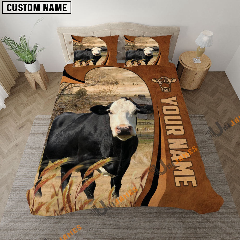 Black Baldy Premium Brown Pattern Bedding Set  Thoughtful Wedding Gifts
