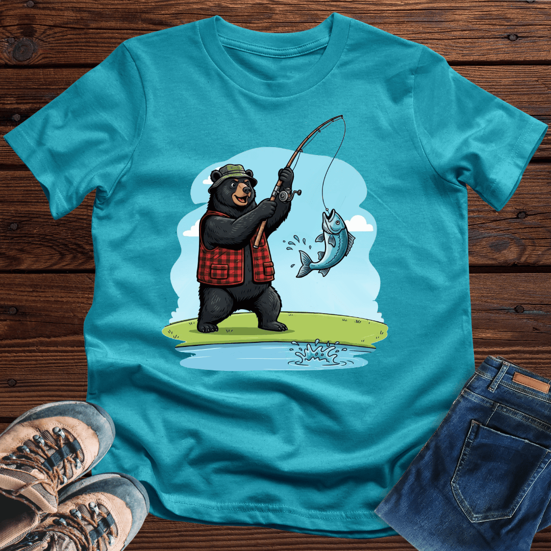 Black Bears Catch Fish T-Shirt Funny Meme Shirt Best Fishing Lovers Apparel