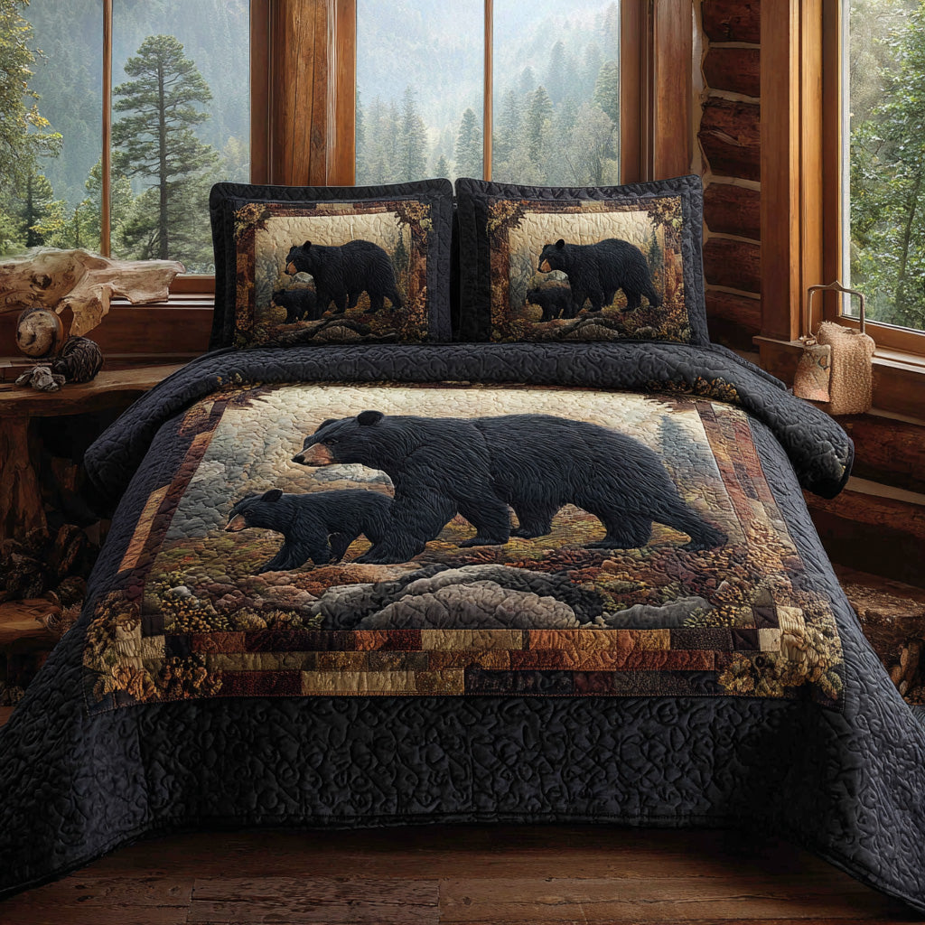 Black Bears Quilt Bedding Set Twin Comforter Sets Daughter In Law Gifts