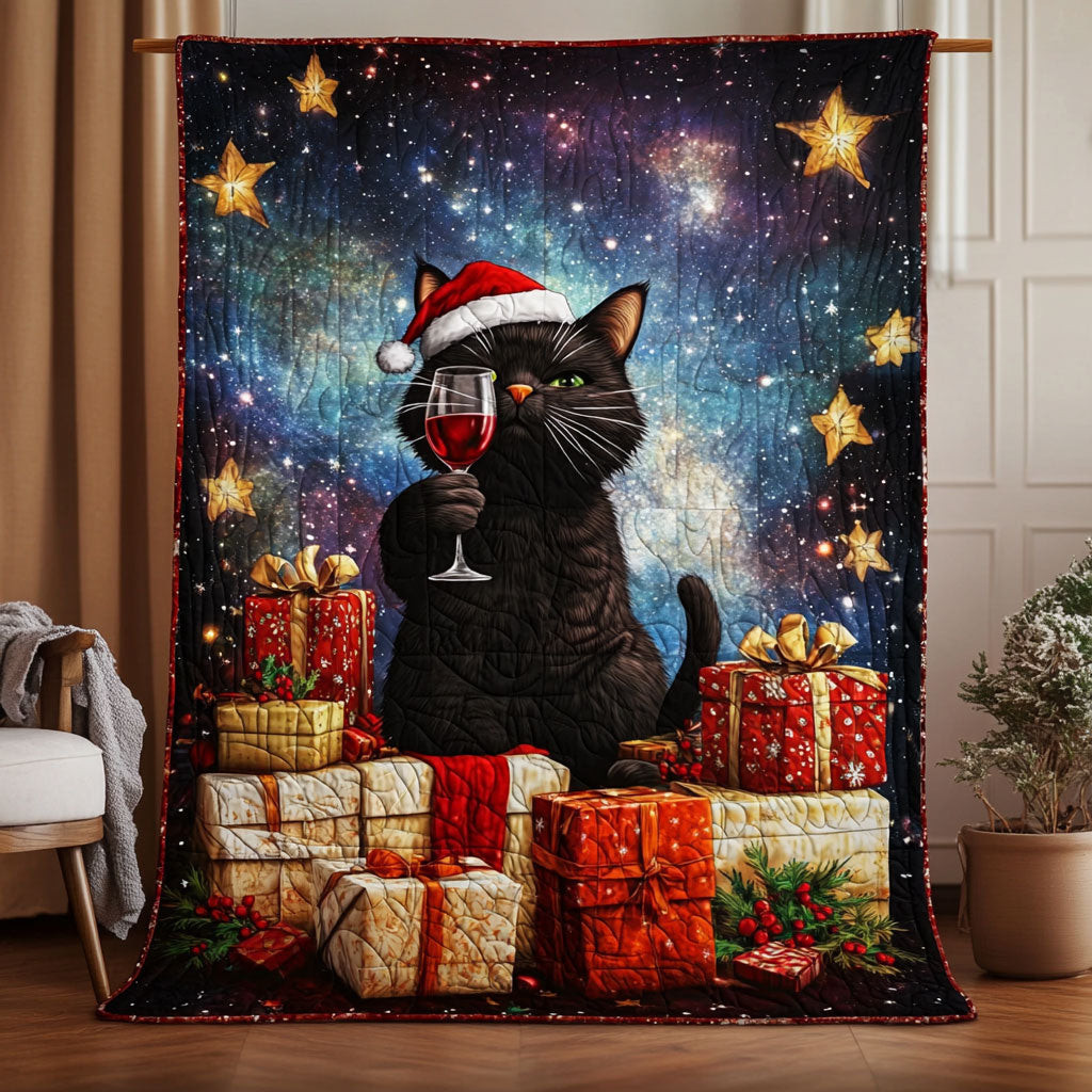 Black Cat Christmas Quilt Blanket Large Sofa Throws Birthday Presents For Mum