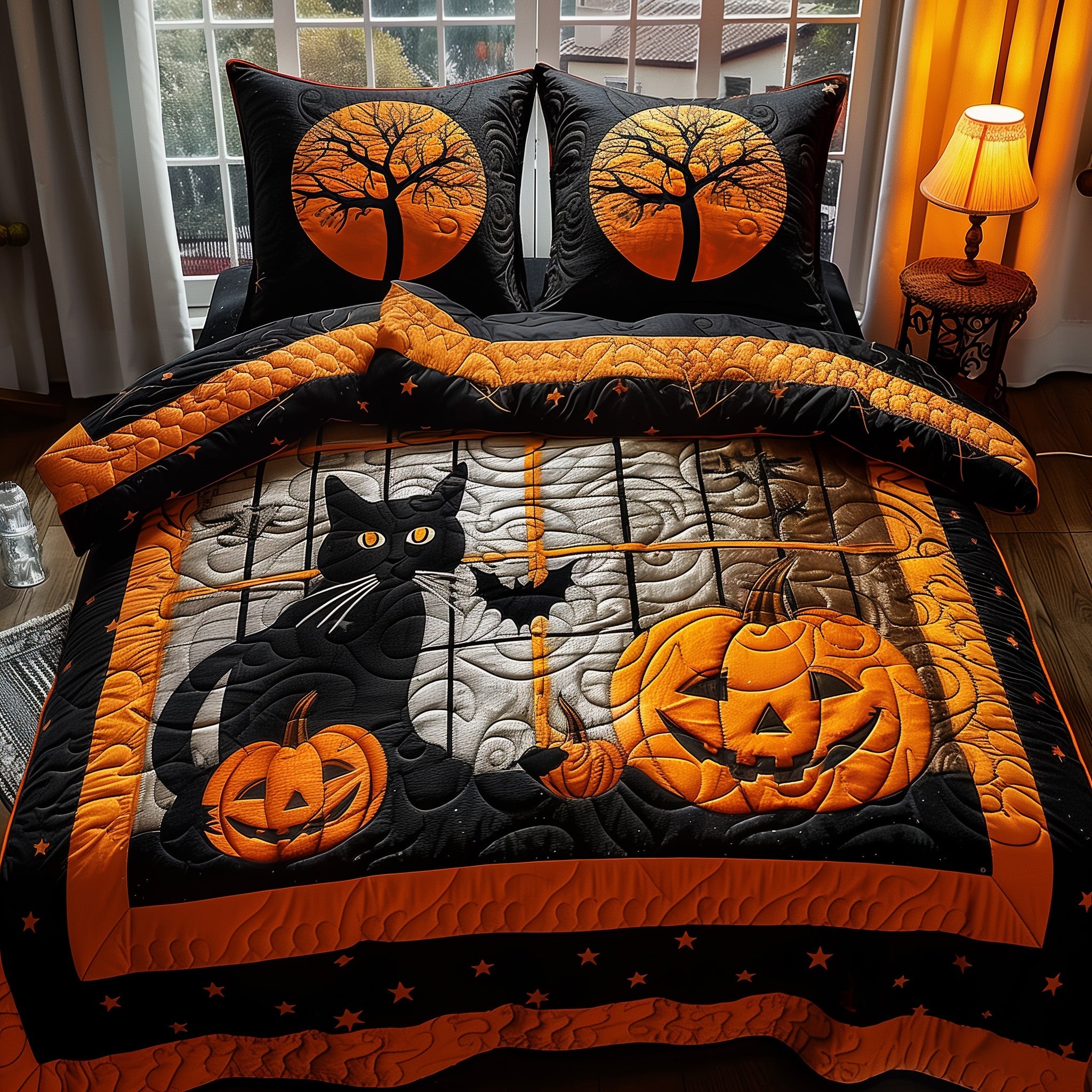 Black Cat Duvet Cover Set Graduation Merch Gift