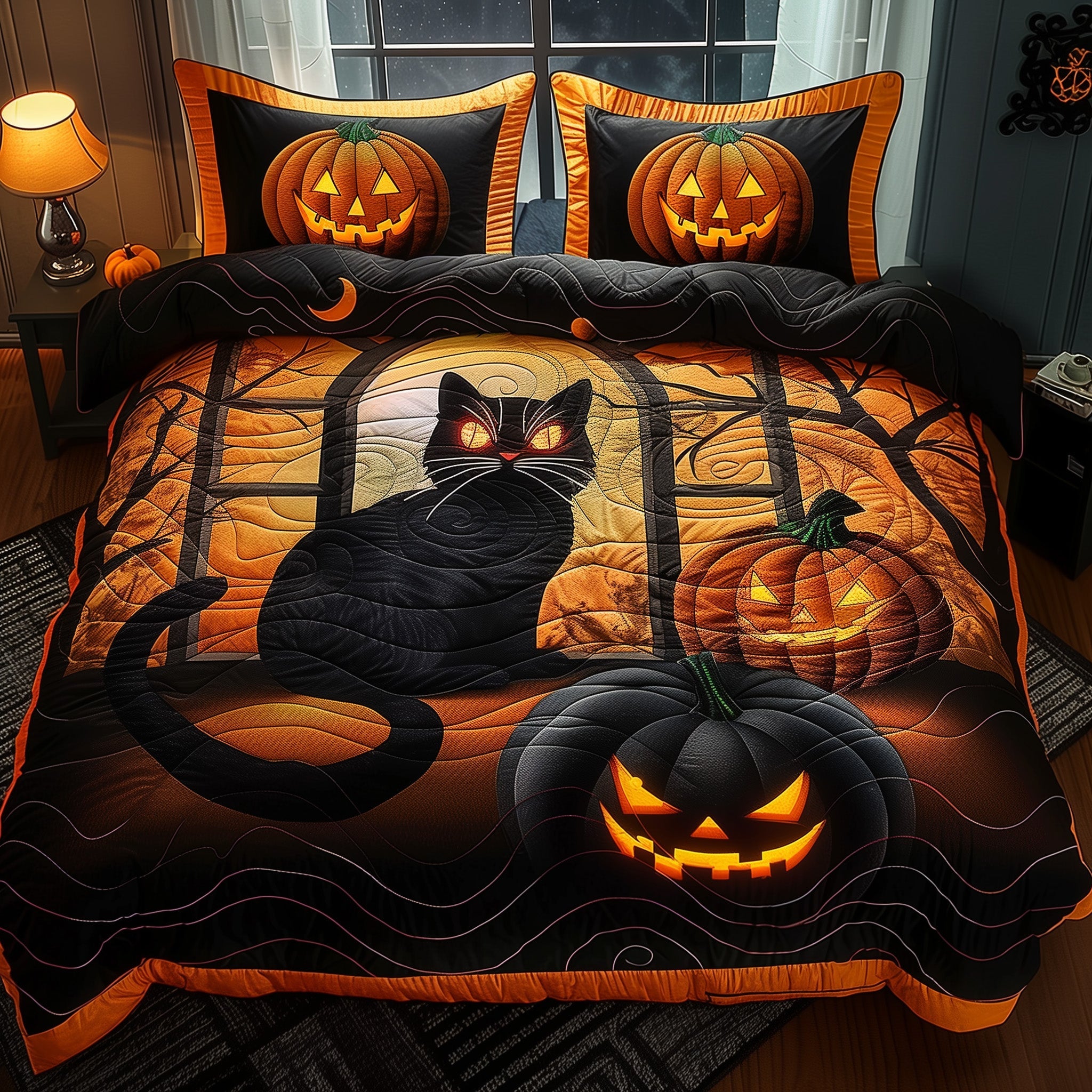 Black Cat Duvet Cover Set Merch For Dad