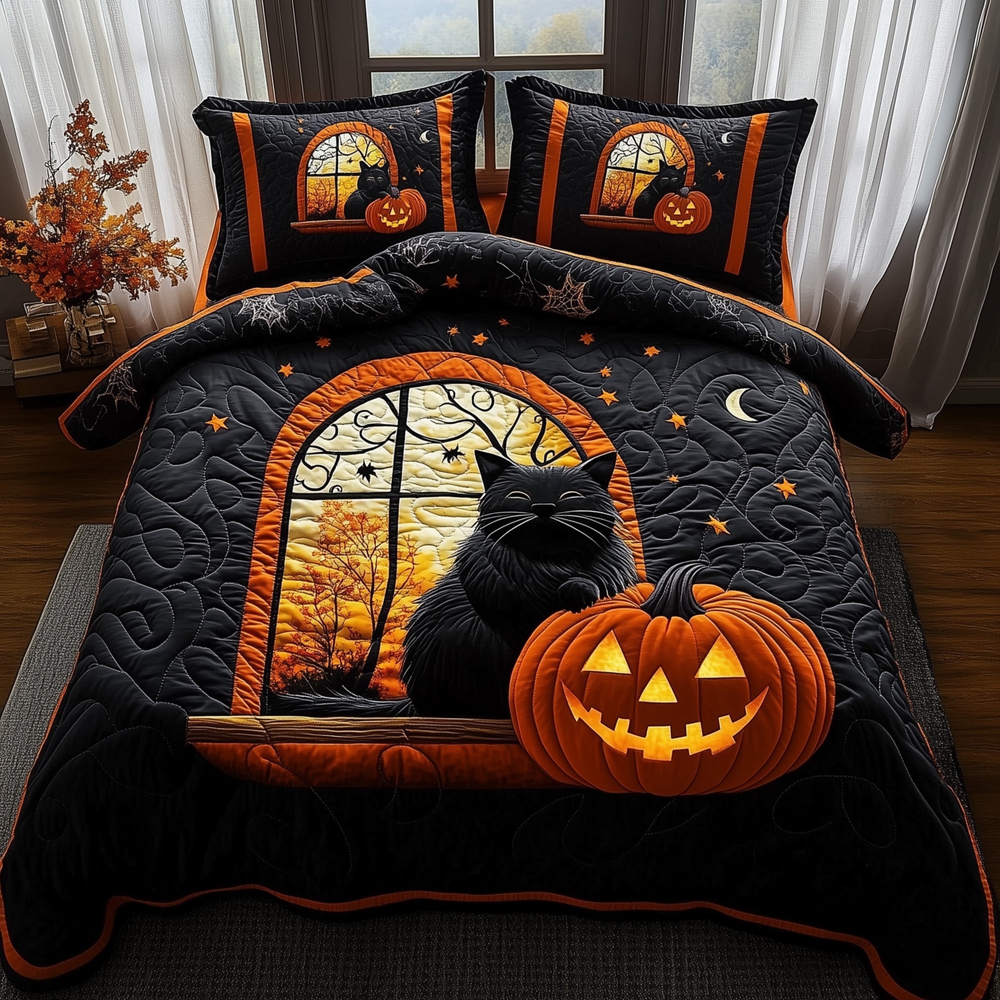 Black Cat Duvet Cover Set Merch For Him