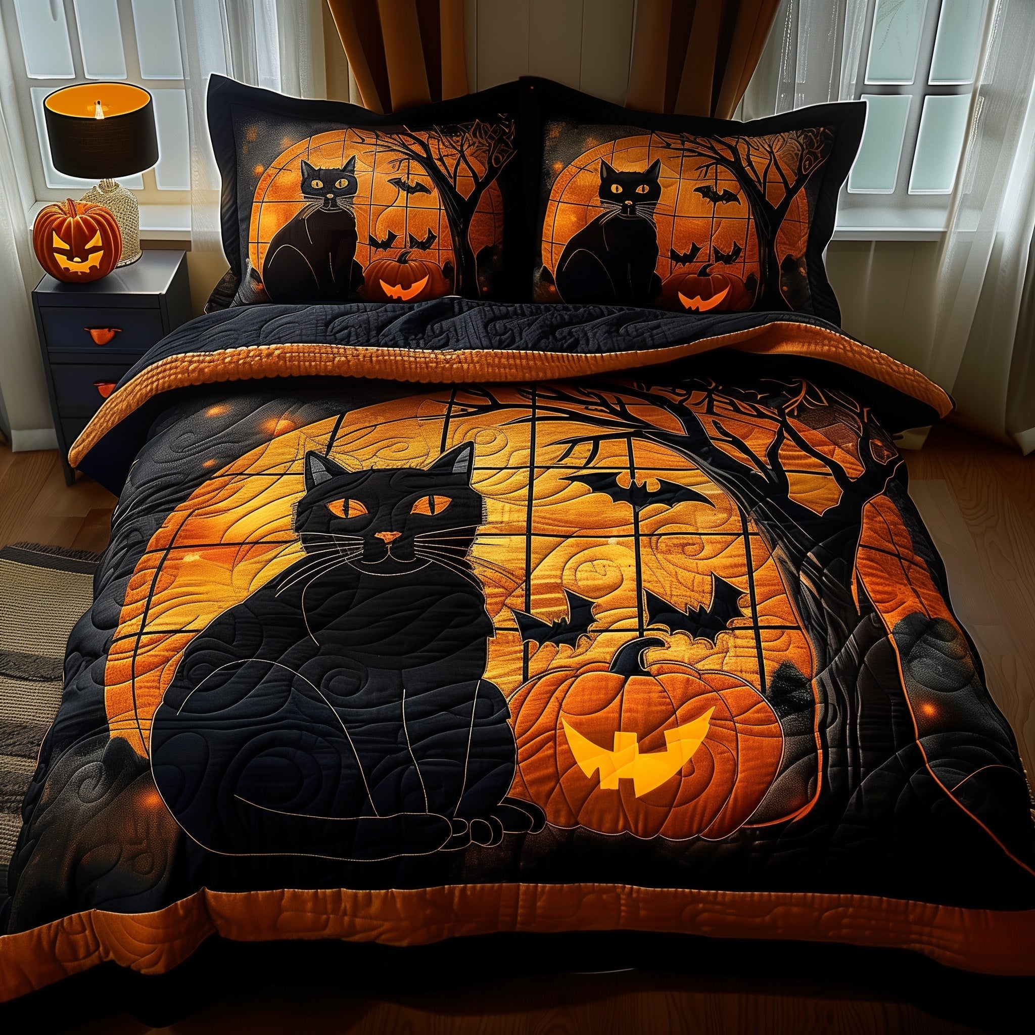 Black Cat Duvet Cover Set Merch For Mom