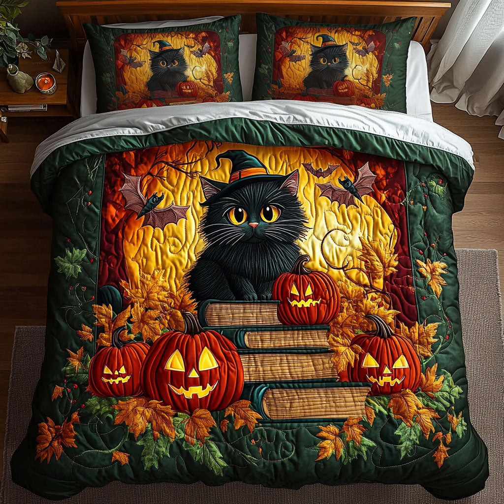 Black Cat Enchantment Bedding Set Best Halloween Decoration Gift For Friends and Family