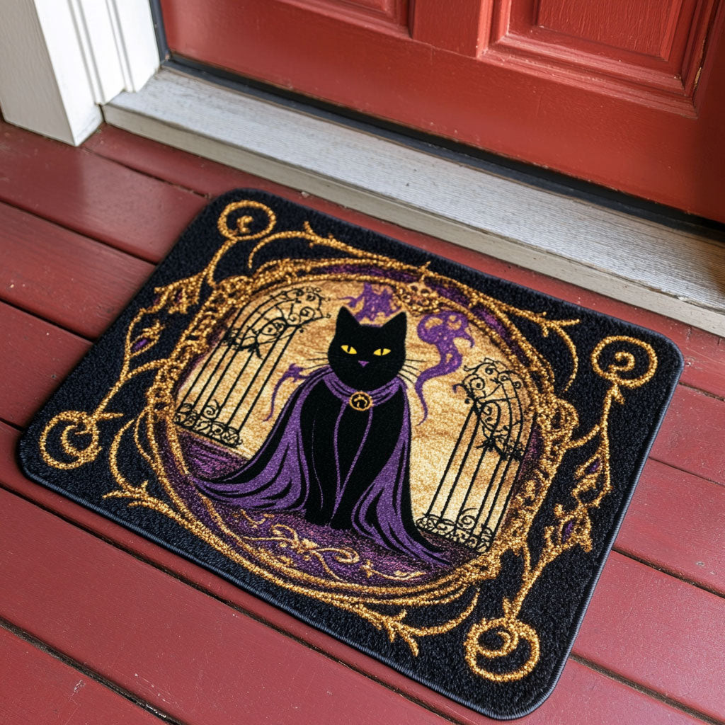 Black Cat Gaze Doormat Best Halloween Decoration Gift For Friends and Family