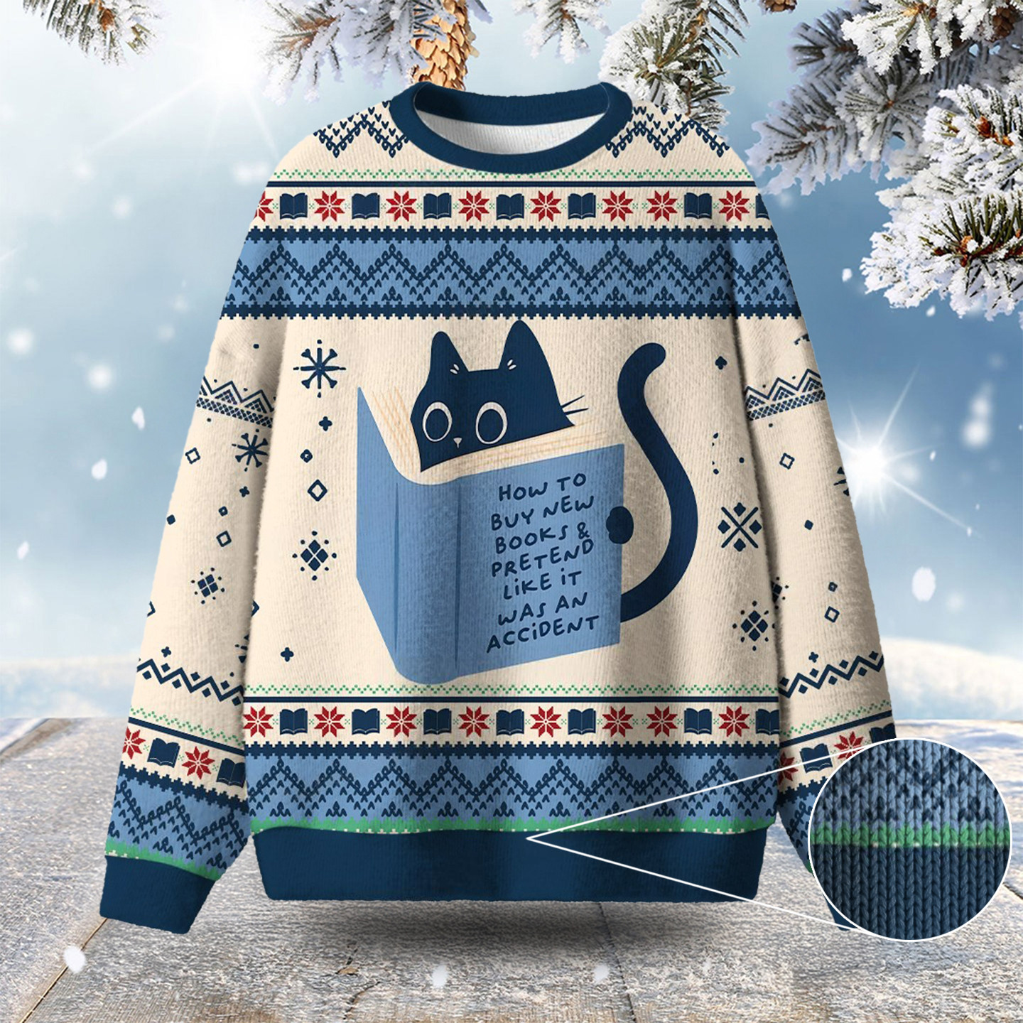 Black Cat How To Buy New Books Ugly Christmas Sweater Xmas Gifts For Cat Lovers