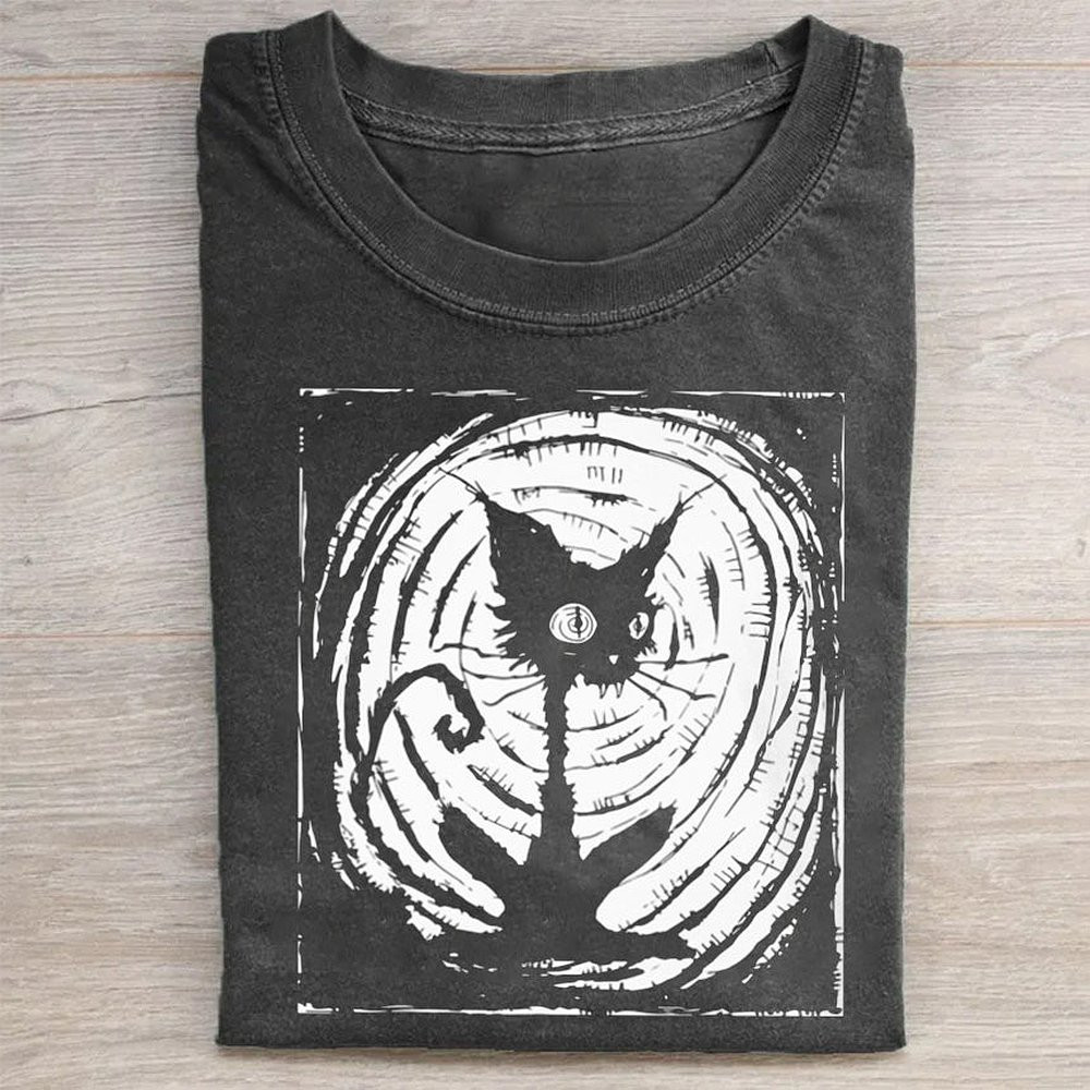 Black Cat Lazy Halloween T-Shirt Funny Cat Lover Halloween Costume Tee