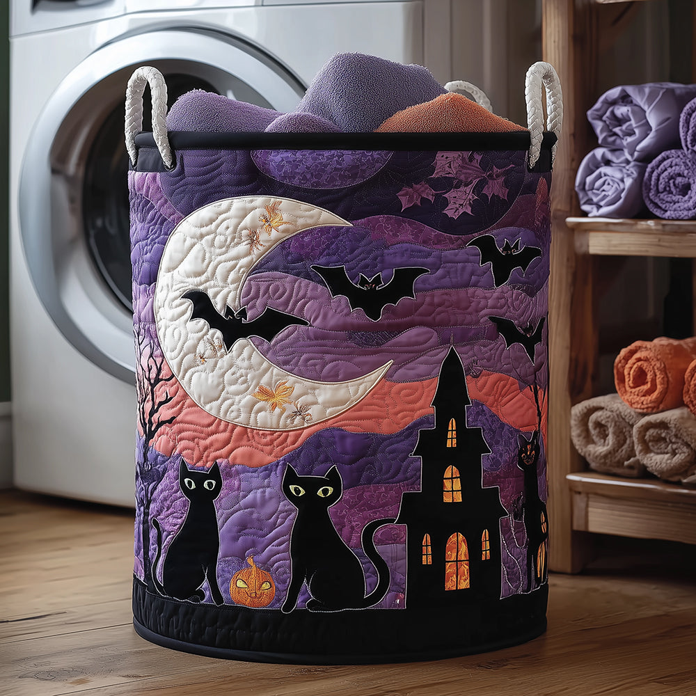 Black Cat Magic Quilted Laundry Basket Perfect Gift For Your House